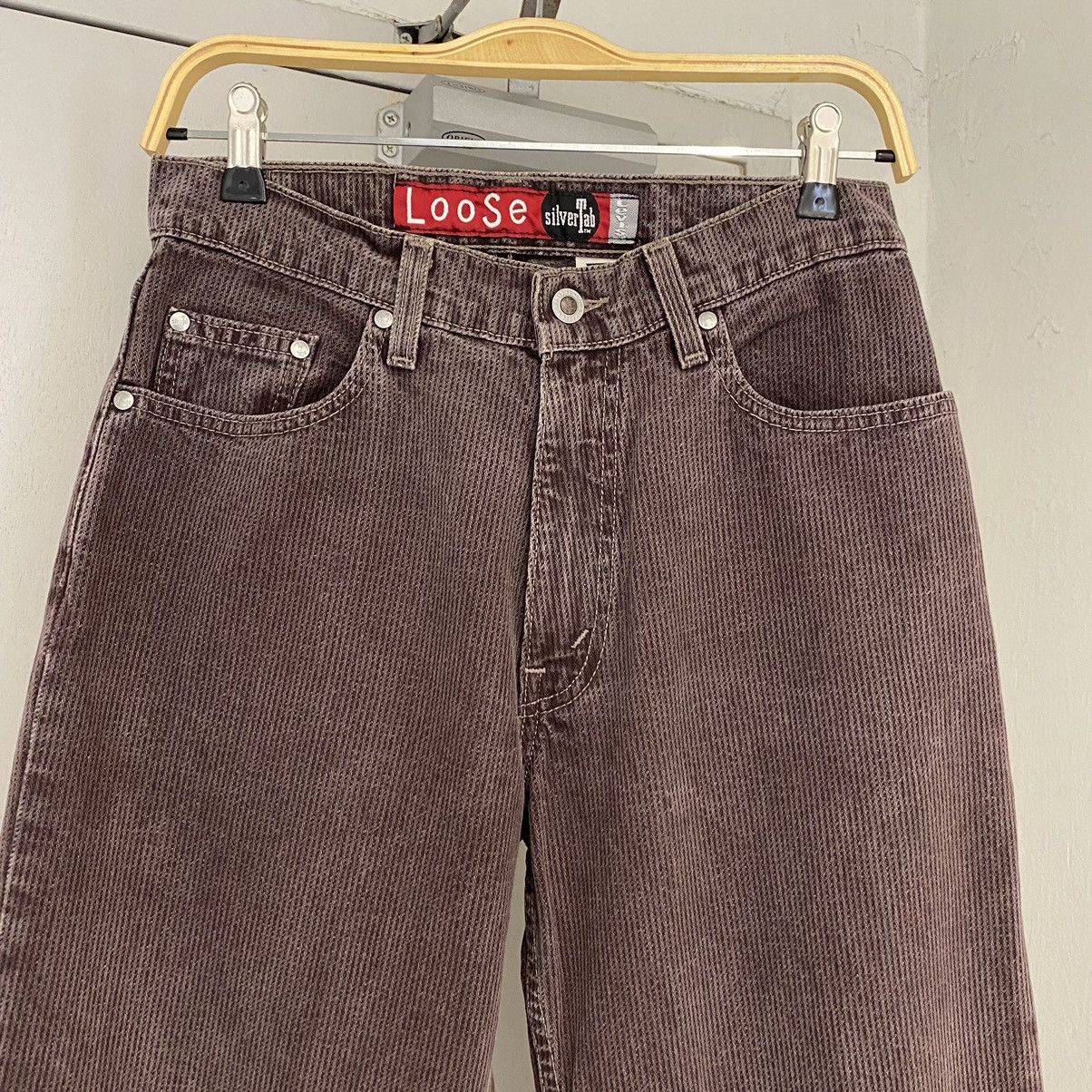 Levi's Vintage 1995 Levis Silvertab Damson Loose Peg Leg Jeans Size US 28 / EU 44 - 3 Thumbnail