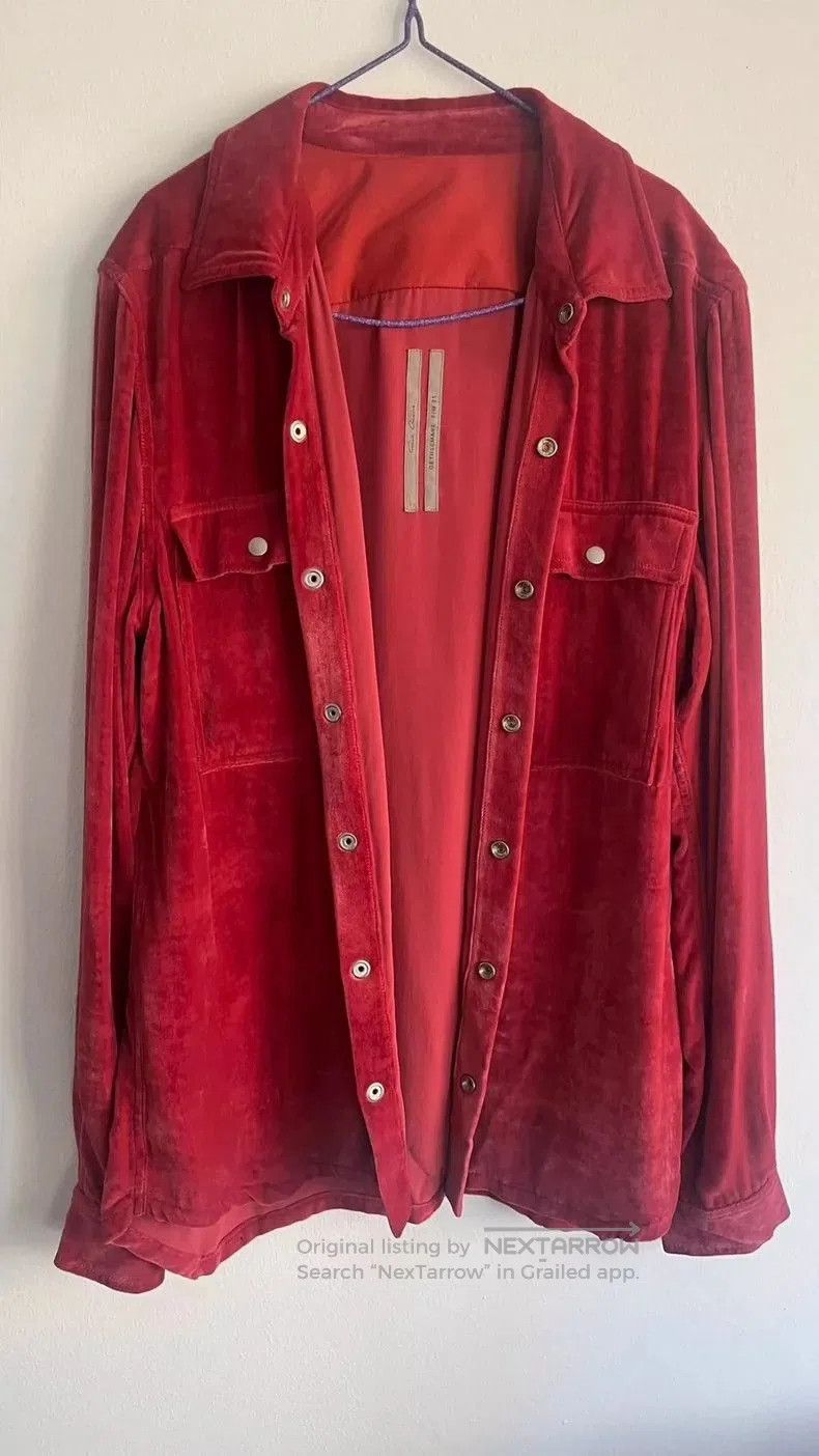 Rick Owens Rick Owens Red Velvet Oversized Jacket. Size US M / EU 48-50 / 2 - 1 Thumbnail