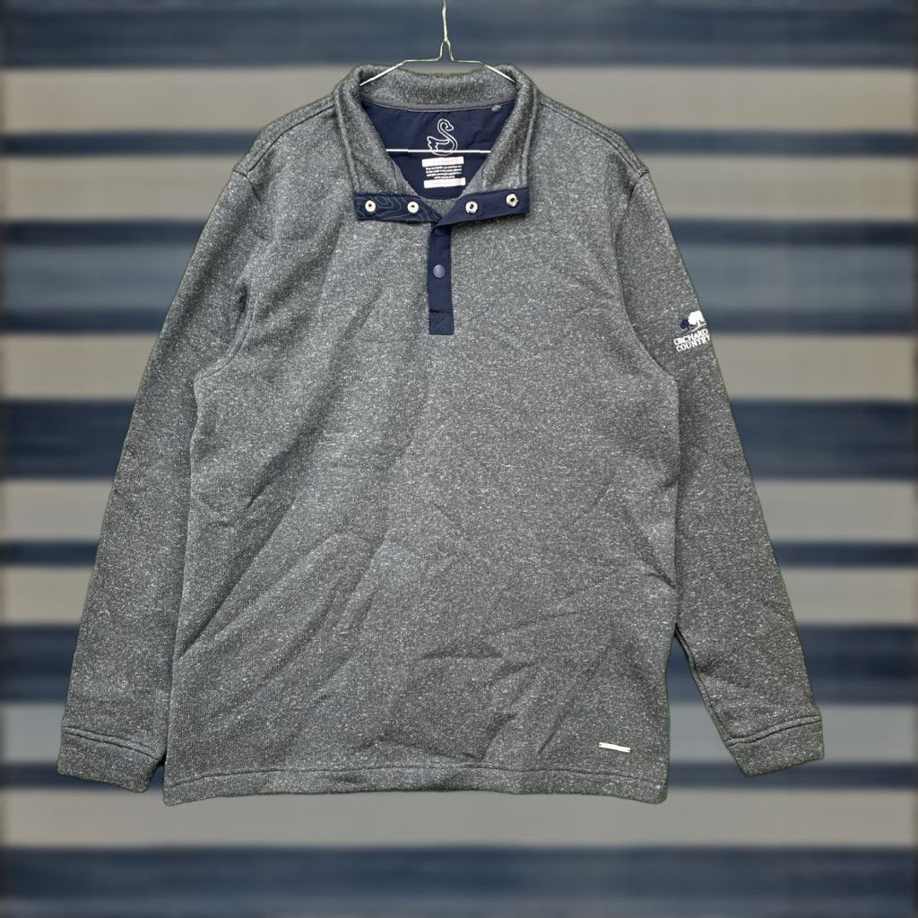 Vintage Swannies Sweatshirt Mens XL Grey Pullover Embroidered Logo Golf Henley Fleece Size US XL / EU 56 / 4 - 1 Thumbnail