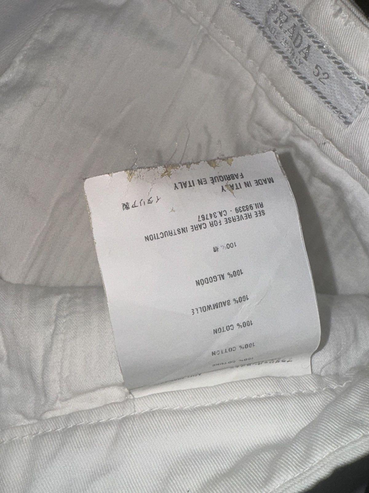 Prada vintage prada made italy 100% cotton white pants 36x29 m Size US 36 / EU 52 - 8 Thumbnail