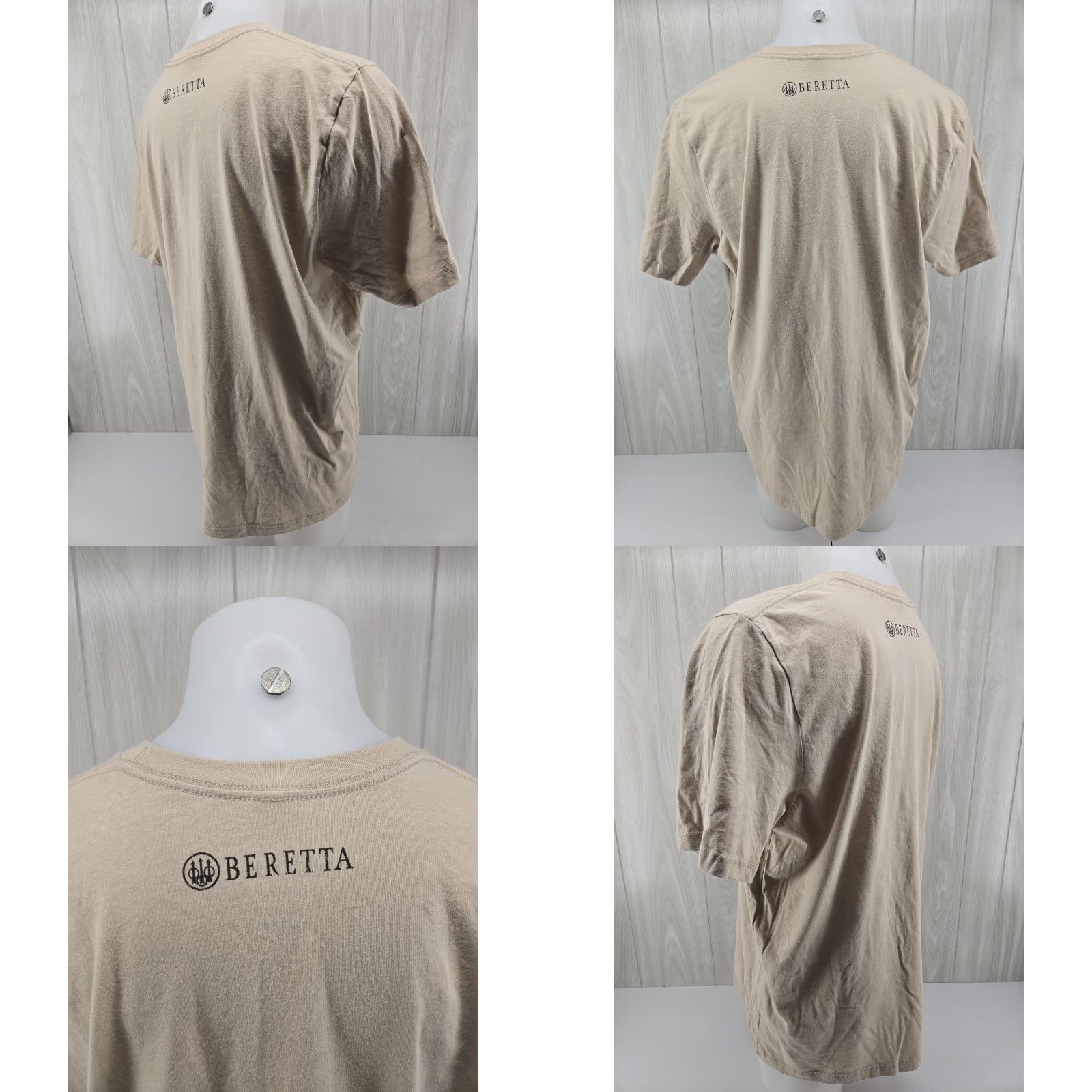 Logo 7 Beretta Logo T Shirt Adult 2XL Tan Brown Short Sleeve Graphic Print Mens Shirt Size US XXL / EU 58 / 5 - 8 Thumbnail