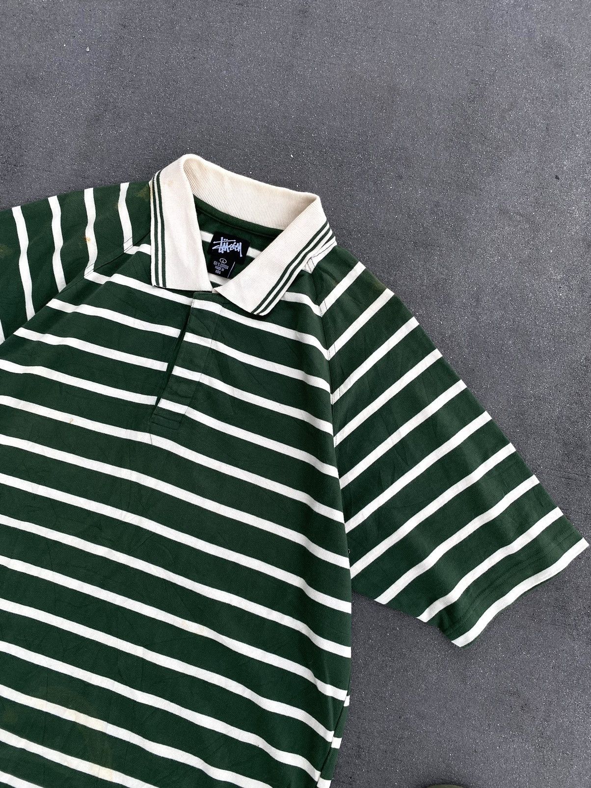 Stussy Vintage Rare Stussy Green Stripe Size US L / EU 52-54 / 3 - 4 Thumbnail