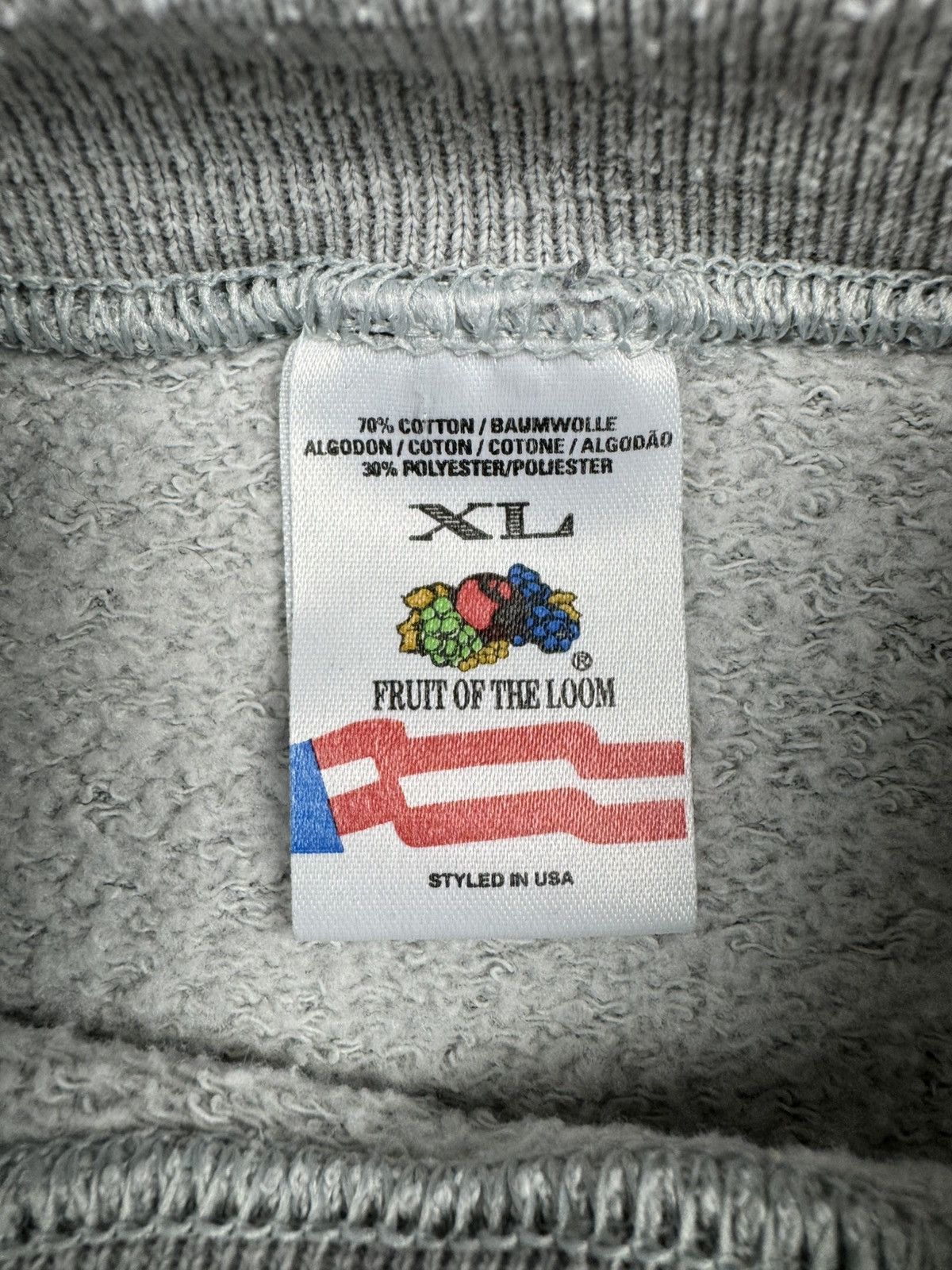 Fruit Of The Loom × Vintage Vintage 90s fruit of the loom heather grey basic sweatshirt Size US L / EU 52-54 / 3 - 7 Thumbnail