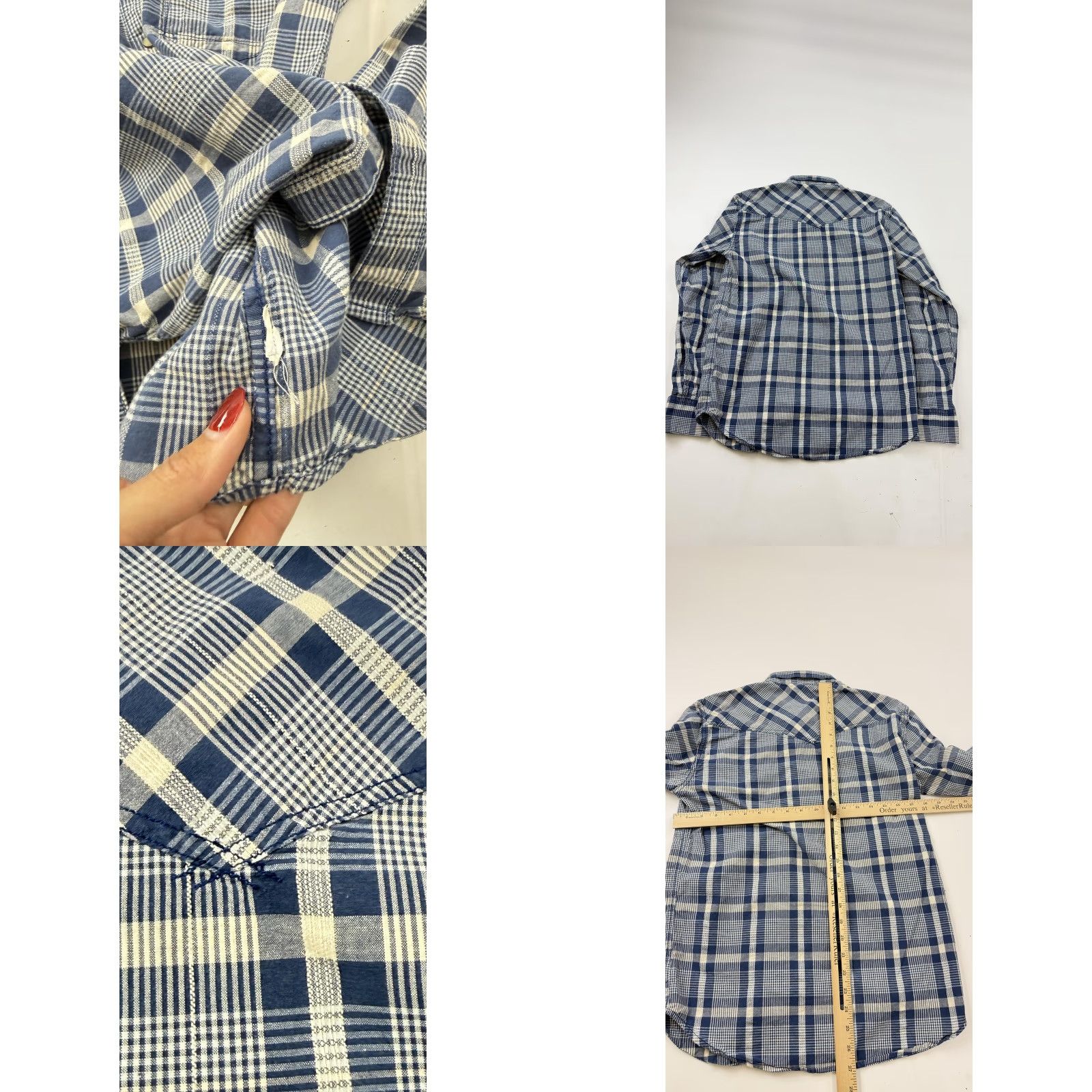 Lucky Brand Lucky Brand Shirt Plaid Blue White Mens Small Classic Fit Snap Western Size US S / EU 44-46 / 1 - 8 Thumbnail