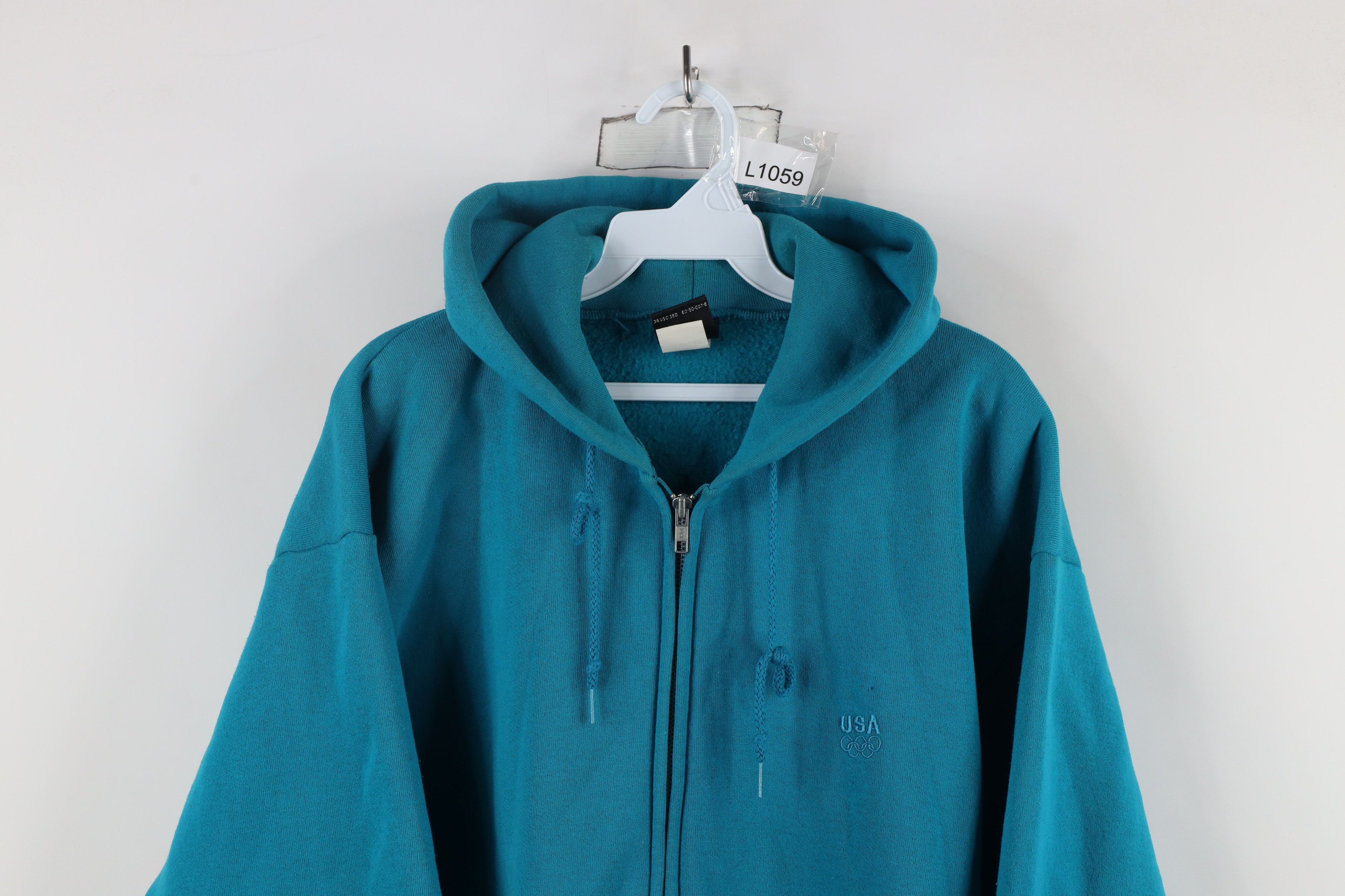 Vintage Vintage 90s USA Olympics Heavyweight Full Zip Hoodie USA Size US L / EU 52-54 / 3 - 2 Thumbnail