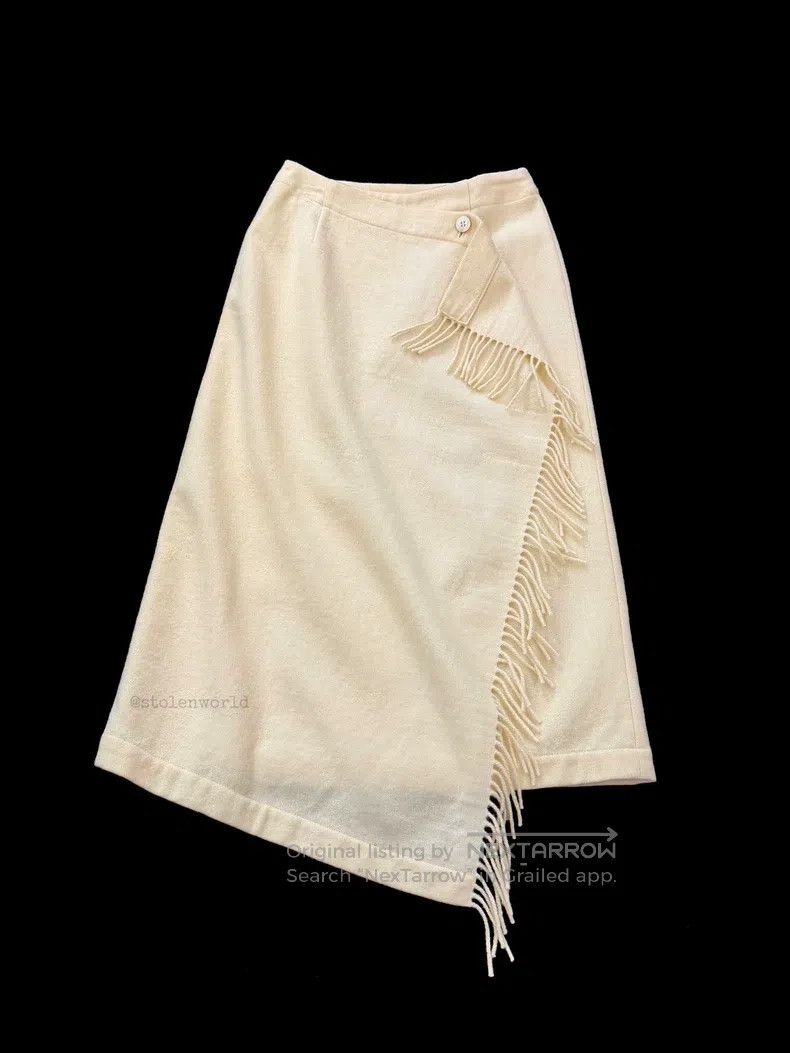 Comme des Garcons Comme des Garcons size S Beige Fringe Wool Skirt Size 22" - 1 Thumbnail
