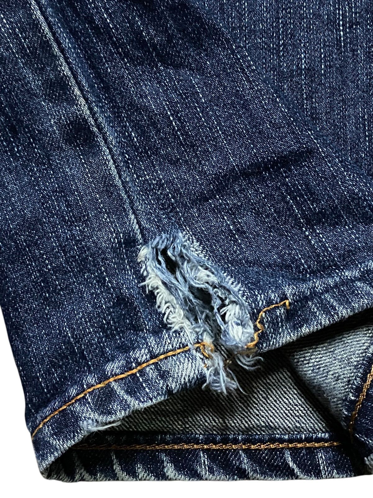 Japanese Brand Vintage Edwin Blue Trip Faded Wash Distressed Baggy Jeans Size US 34 / EU 50 - 21 Thumbnail