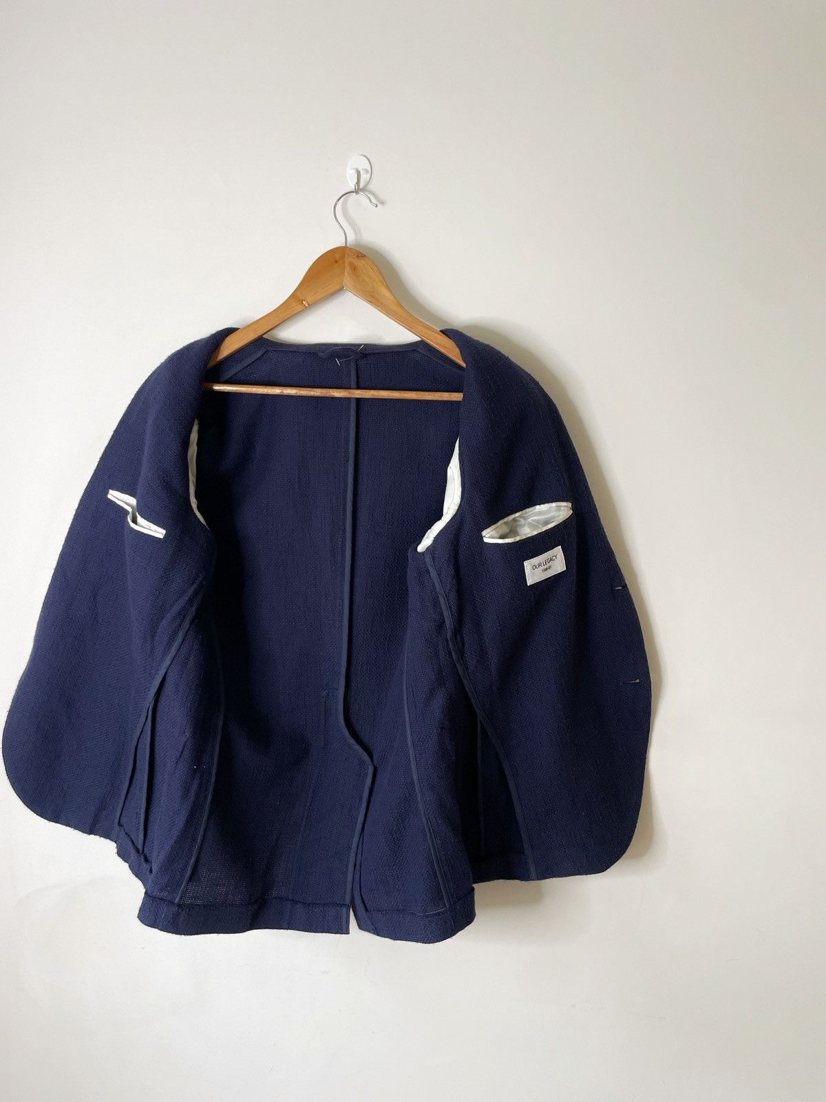 Our Legacy Our Legacy Cotton Linen Navy Blue 3 buttons Blazer Jacket Size 50L - 7 Thumbnail