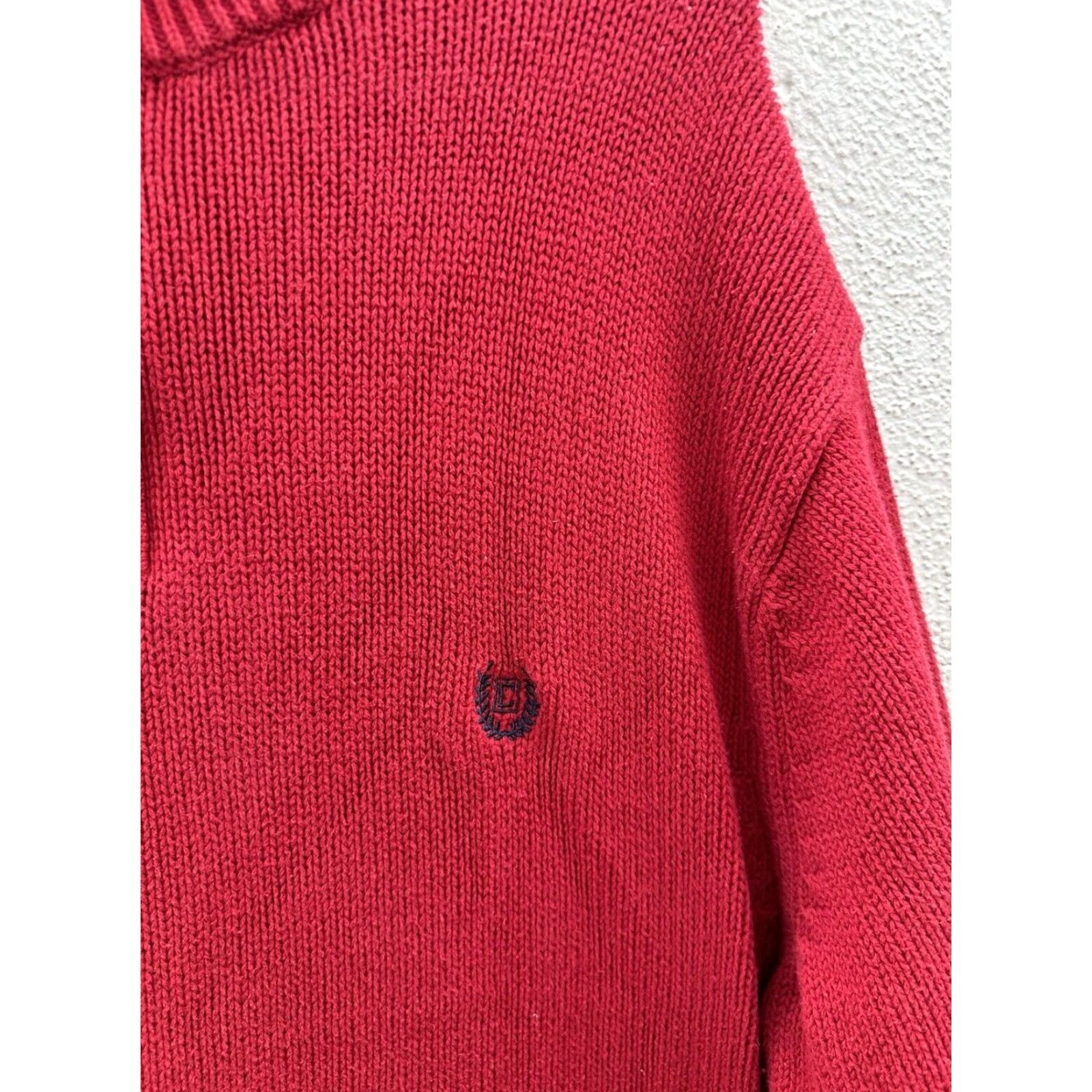 Chaps Chaps Mens Sweater Red Knit Quarter Zip Long Sleeve XL Size US XL / EU 56 / 4 - 2 Thumbnail