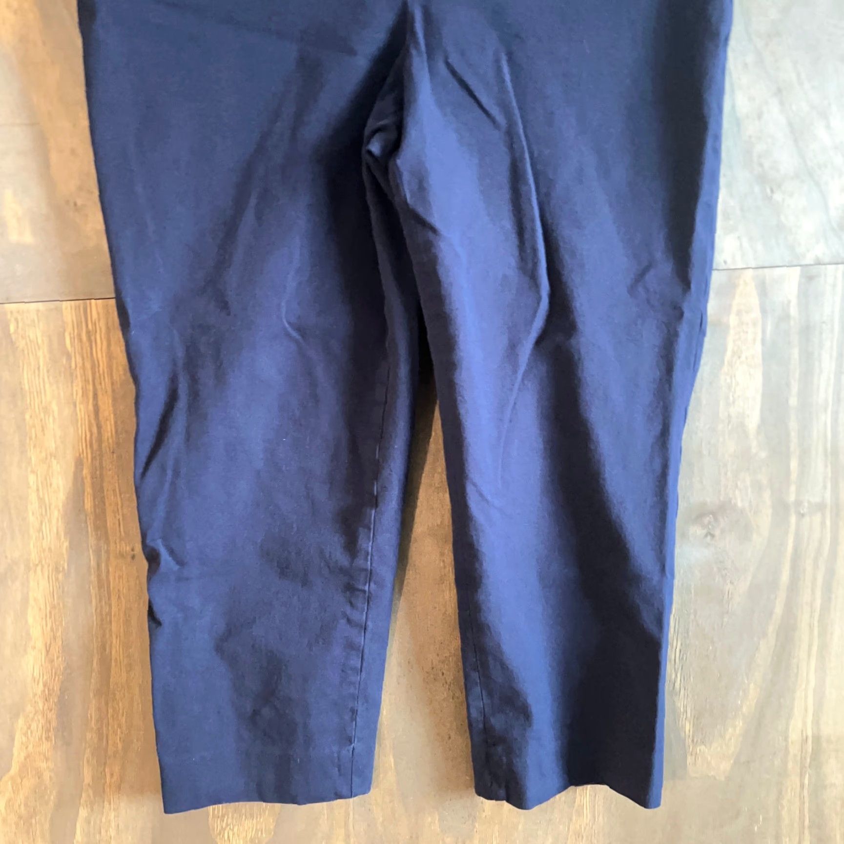 Talbots Talbots Navy Blue High Rise Chatham Crop Pants Side Zip Stretch 14 Women’s Workwear Casual Formal Cropped Plus Inseam 22 in 35 in Waist Size 36" / US 14 / IT 50 - 3 Thumbnail