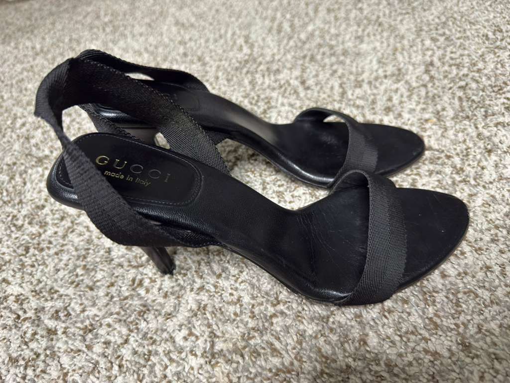 Gucci Gucci Black Ankle Tie High Heels - Size 9.5 Size US 9.5 / IT 39.5 - 2 Thumbnail