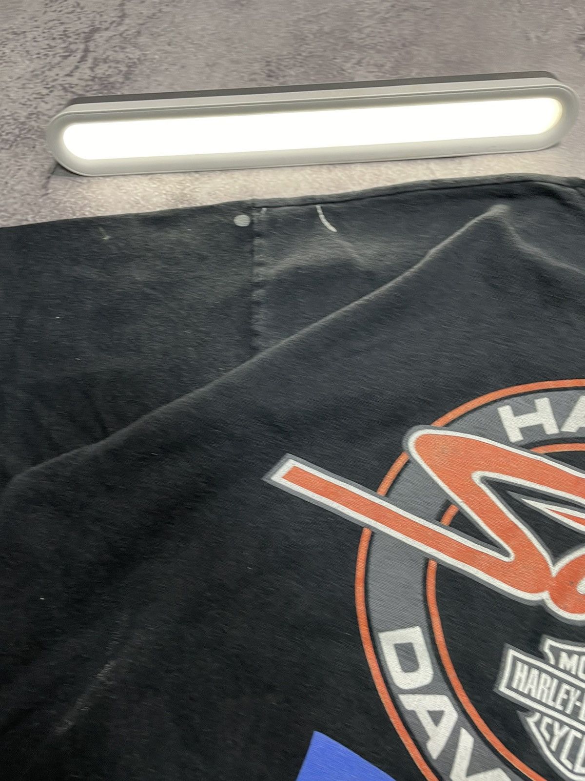 Harley Davidson 90s Harley-Davidson Flame Single Stitch Faded Boxy Tee L Size US L / EU 52-54 / 3 - 11 Thumbnail