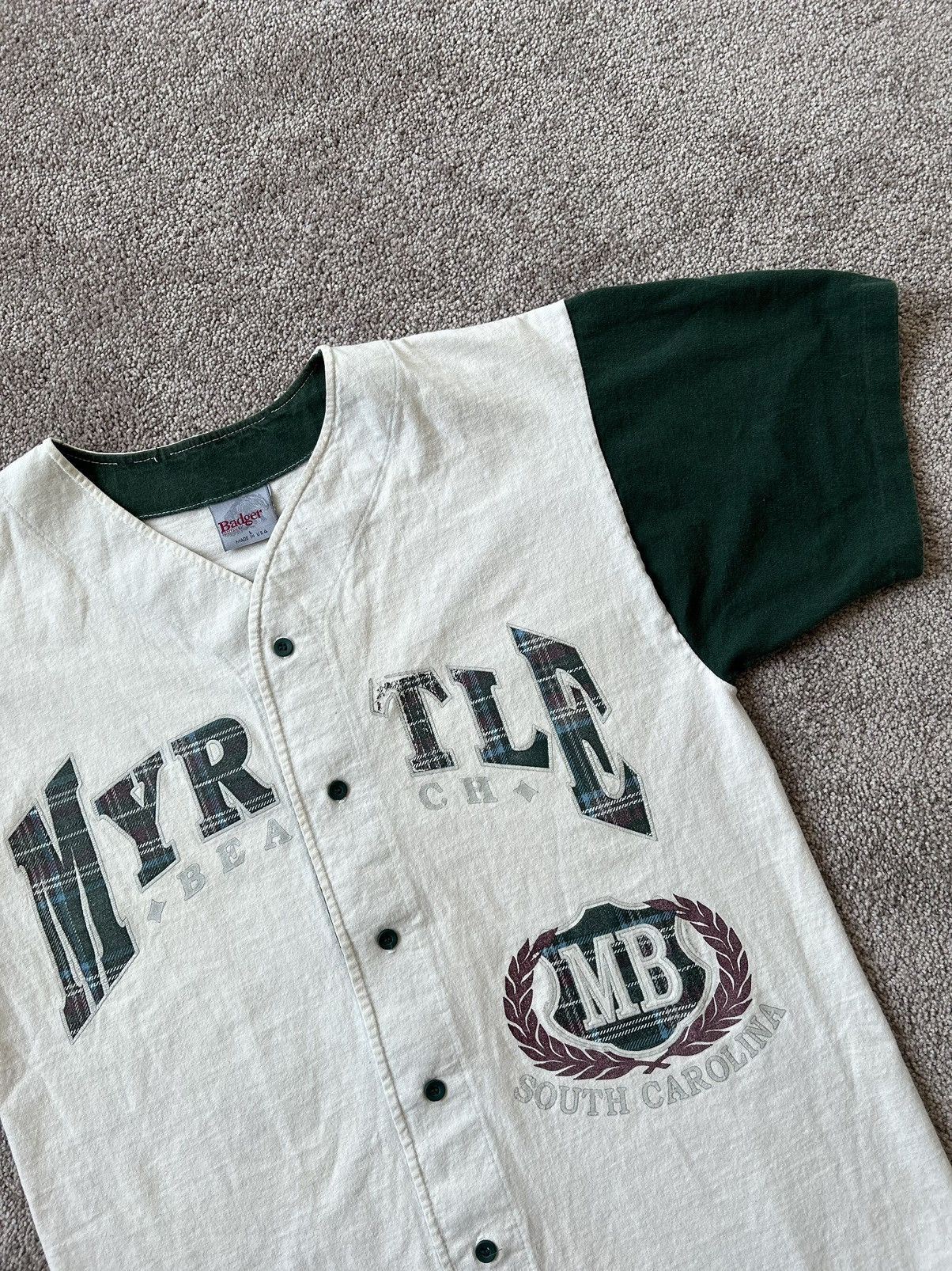 Vintage Vintage 90s Myrtle Beach Single Stitch Baseball Jersey Size US L / EU 52-54 / 3 - 2 Thumbnail