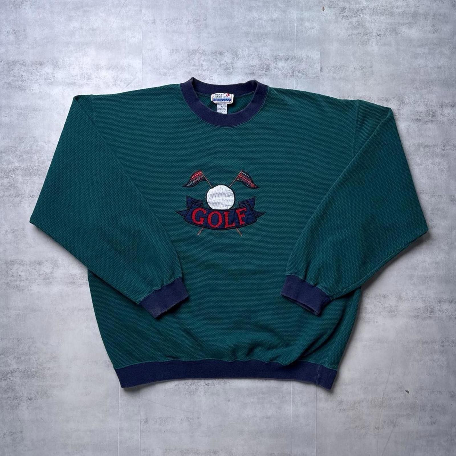 Other Y2K Golf Green Vintage 00s Embroidered Sweatshirt Size US XL / EU 56 / 4 - 1 Thumbnail