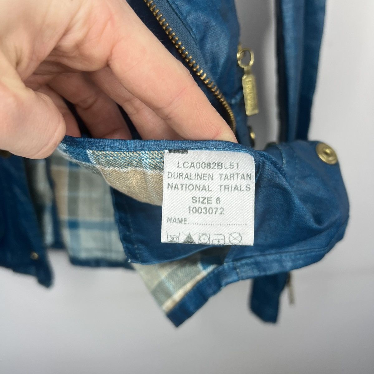 Barbour × Japanese Brand Vintage Waxed Barbour Linen Blue Jacket Coat Utility Size XS / US 0-2 / IT 36-38 - 11 Thumbnail