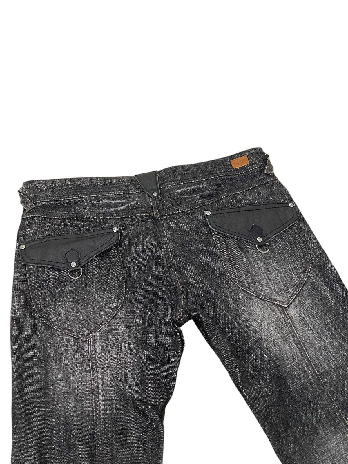 Japanese Brand Flare Jeans Nicole Club Faded Distress Boot Cut 8🟦8 Size US 33 - 17 Thumbnail