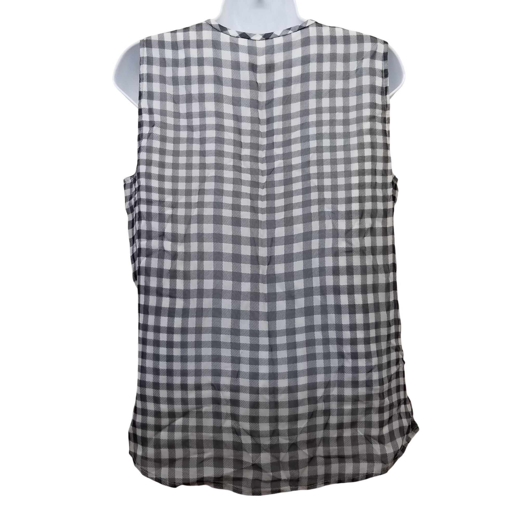 J.Crew J Crew 6 Blue White Plaid Check Sleeveless Top Ruffles Silk Size M / US 6-8 / IT 42-44 - 4 Thumbnail