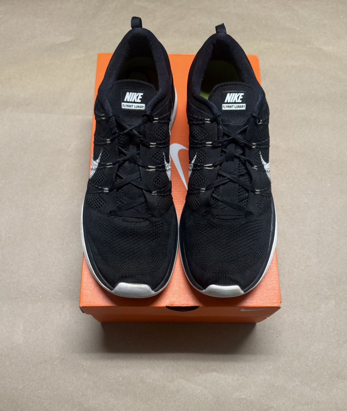 Nike Nike Flyknit Lunar 1+ Black White Mens size 14 running shoes Size US 14 / EU 47 - 3 Thumbnail