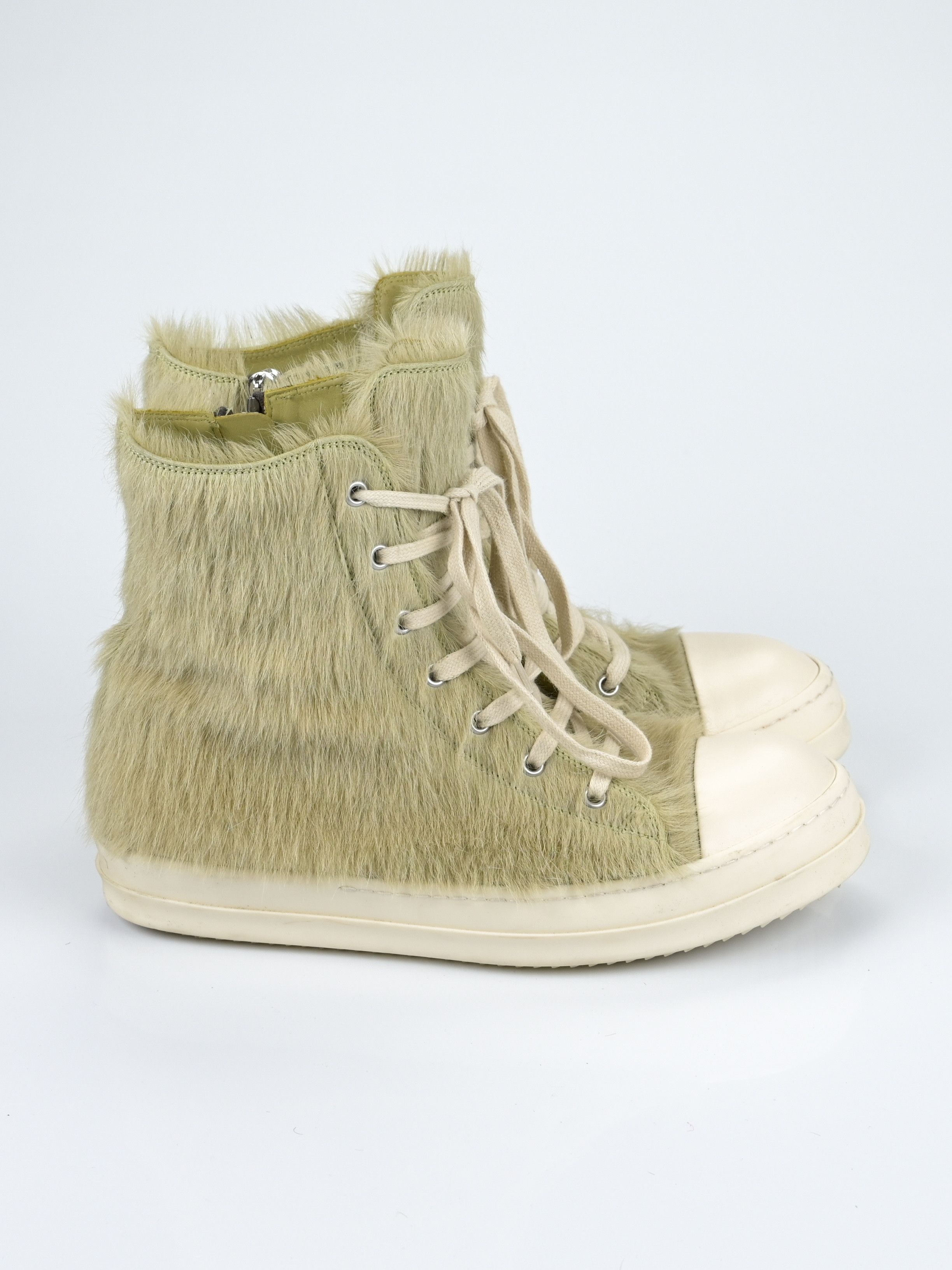 Rick Owens Acid Green Pony Hair Ramones Size US 9 / EU 42 - 3 Thumbnail