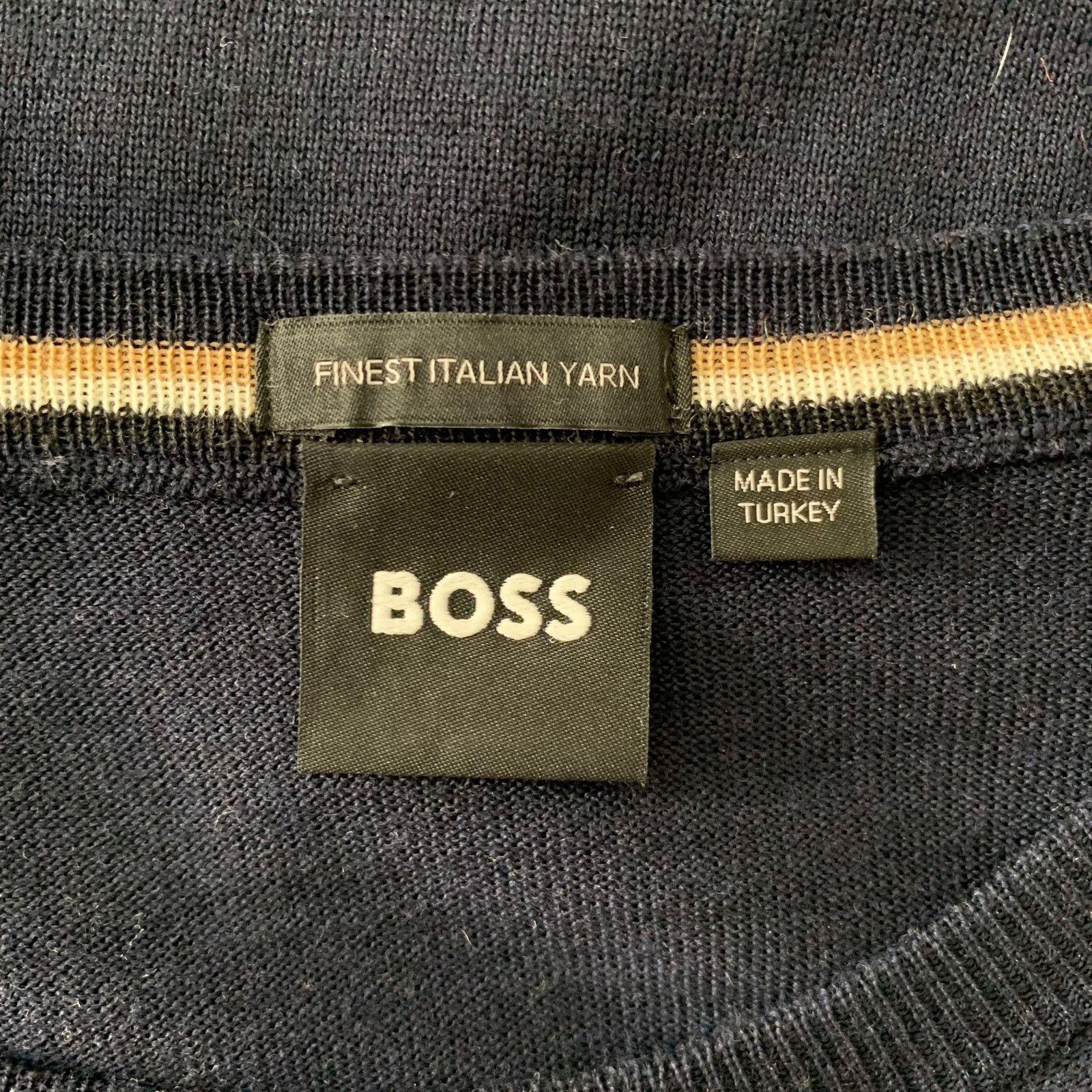 Hugo Boss HUGO BOSS Size XL Navy Knitted Wool Crew-Neck Pullover Size US XL / EU 56 / 4 - 4 Thumbnail