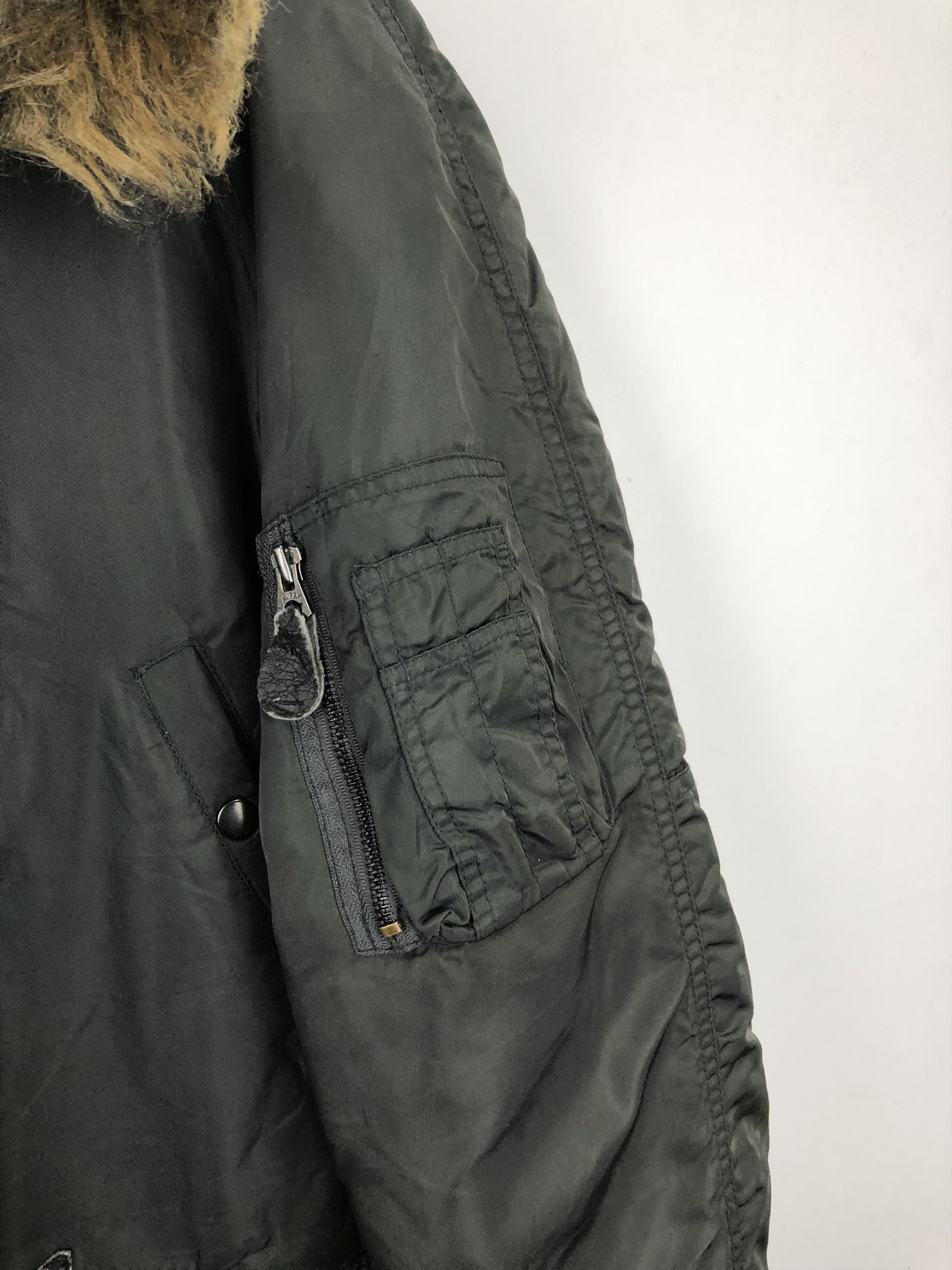 Avirex Vintage 90s Avirex Military Hoodie Sherpa Bomber Jacket Size US M / EU 48-50 / 2 - 7 Thumbnail
