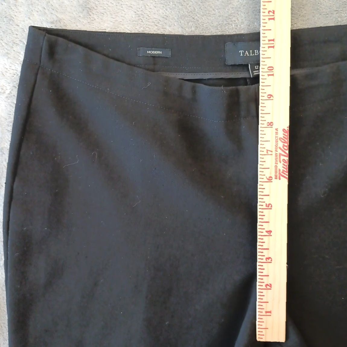 Talbots Talbots Modern Dress Pants Womens Size 12 Black Side Zip 36x31 Mid Rise Pants Women Black Dress Size 34" / US 12 / IT 48 - 3 Thumbnail