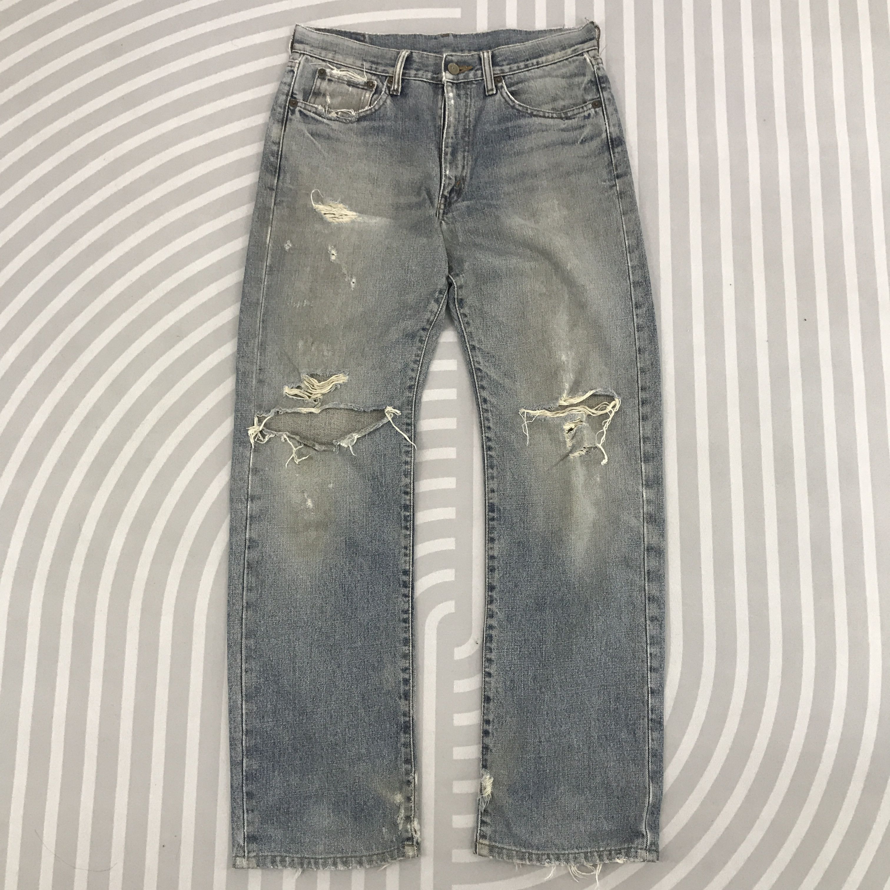 Japanese Brand × Vintage Vintage Japanese Brand Distressed jeans Size US 31 - 1 Thumbnail