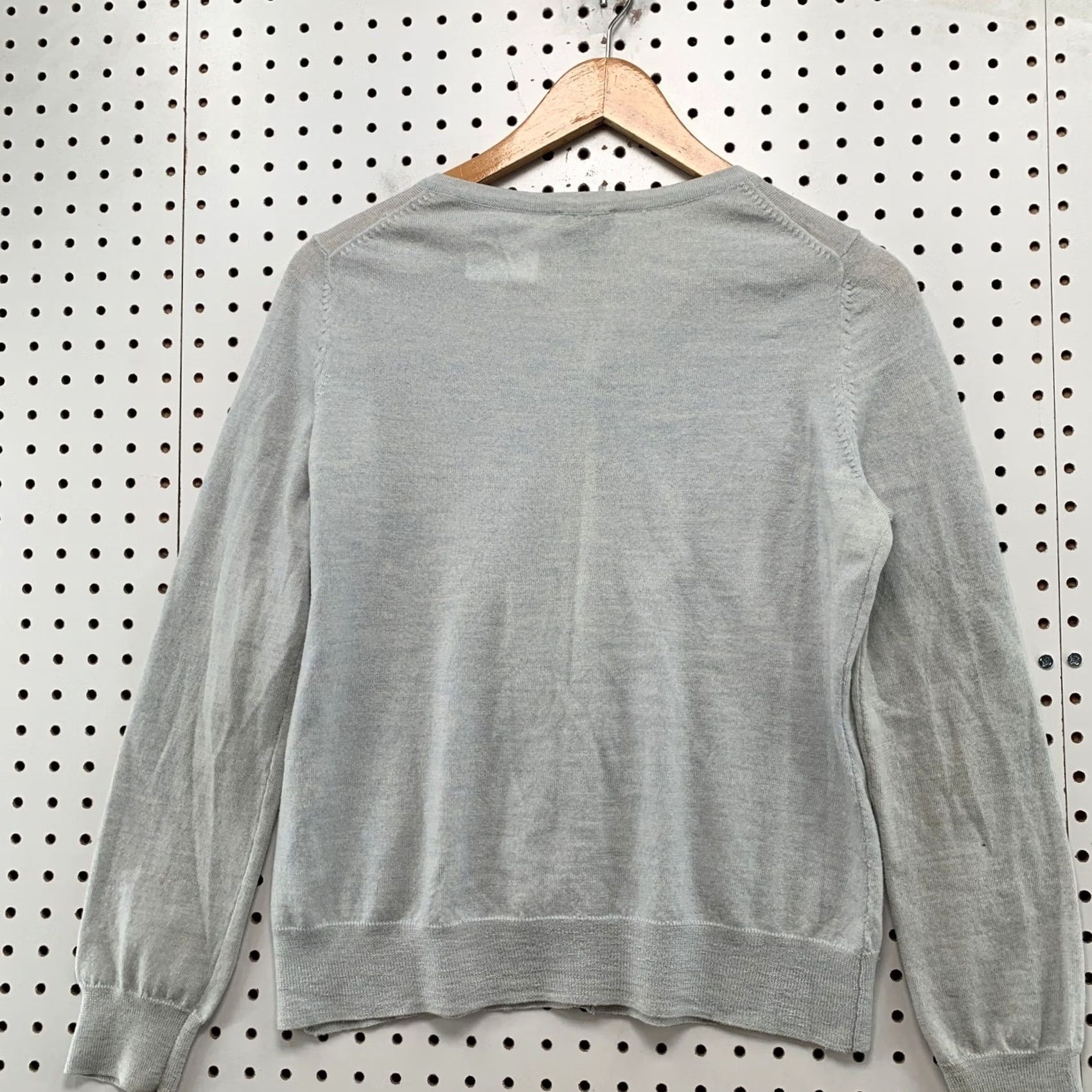 Talbots Talbots Sweater Cardigan Women Small Light Blue Pure Italian Merino Wool Pleated Size S / US 4 / IT 40 - 2 Thumbnail
