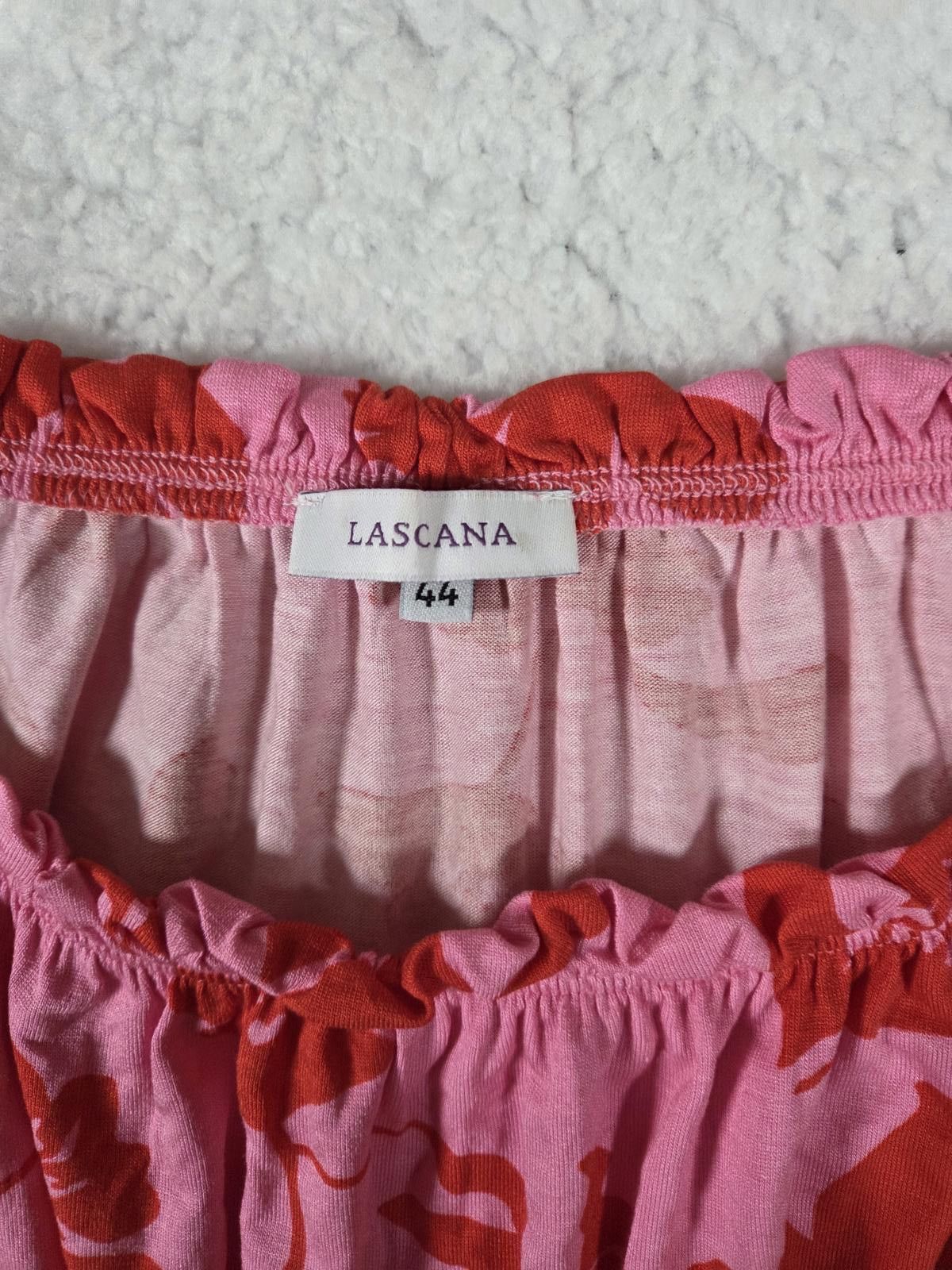 Other Lascana Pink and Red Floral Off-Shoulder Casual Dress Size XL / US 12-14 / IT 48-50 - 2 Thumbnail