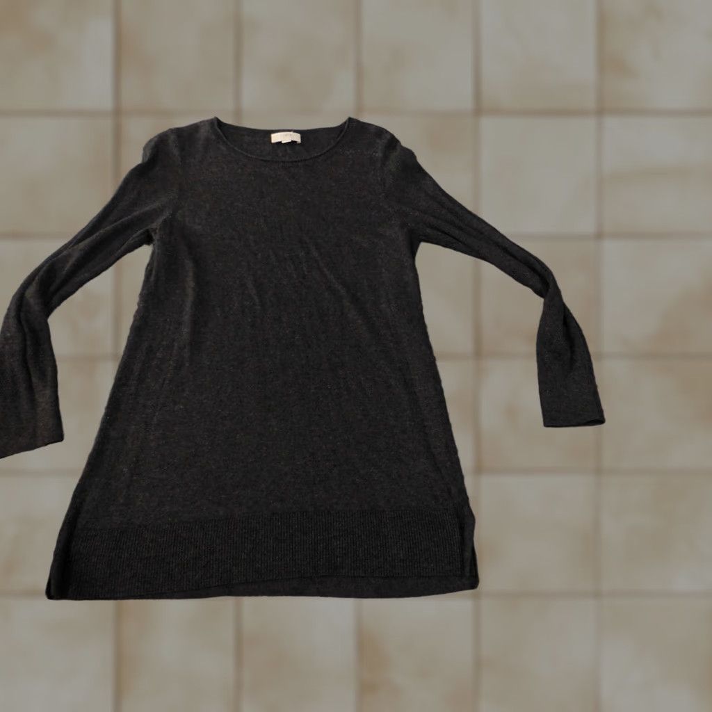 Loft LOFT Sweater Pullover Knit Cotton Rayon Long Sleeve Crew Neck Gray Large Womens Regular Modern Vintage: No Size L / US 10 / IT 46 - 1 Thumbnail