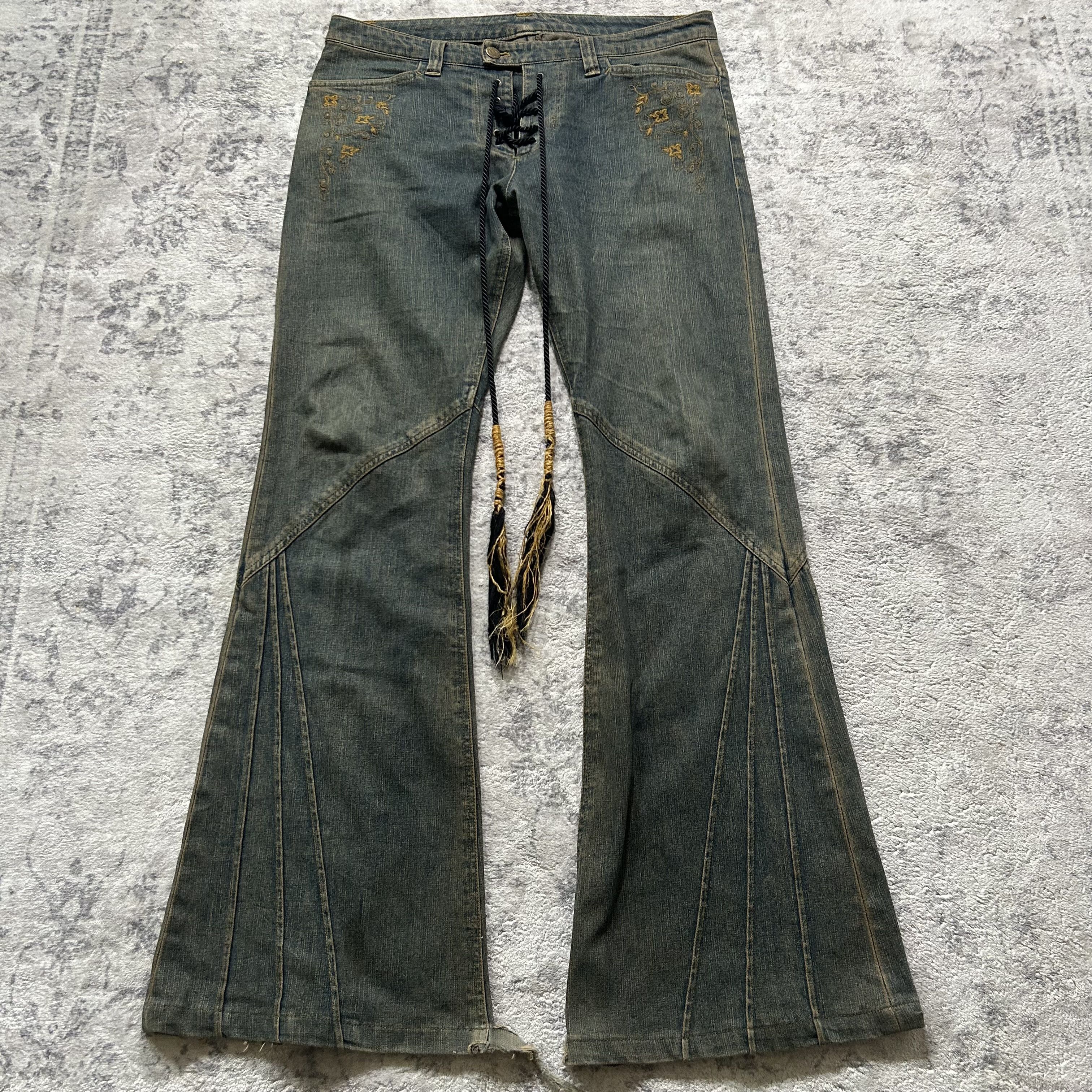 Tornado Mart Tornado Mart Floral Laceup Pants Size US 34 / EU 50 - 1 Thumbnail