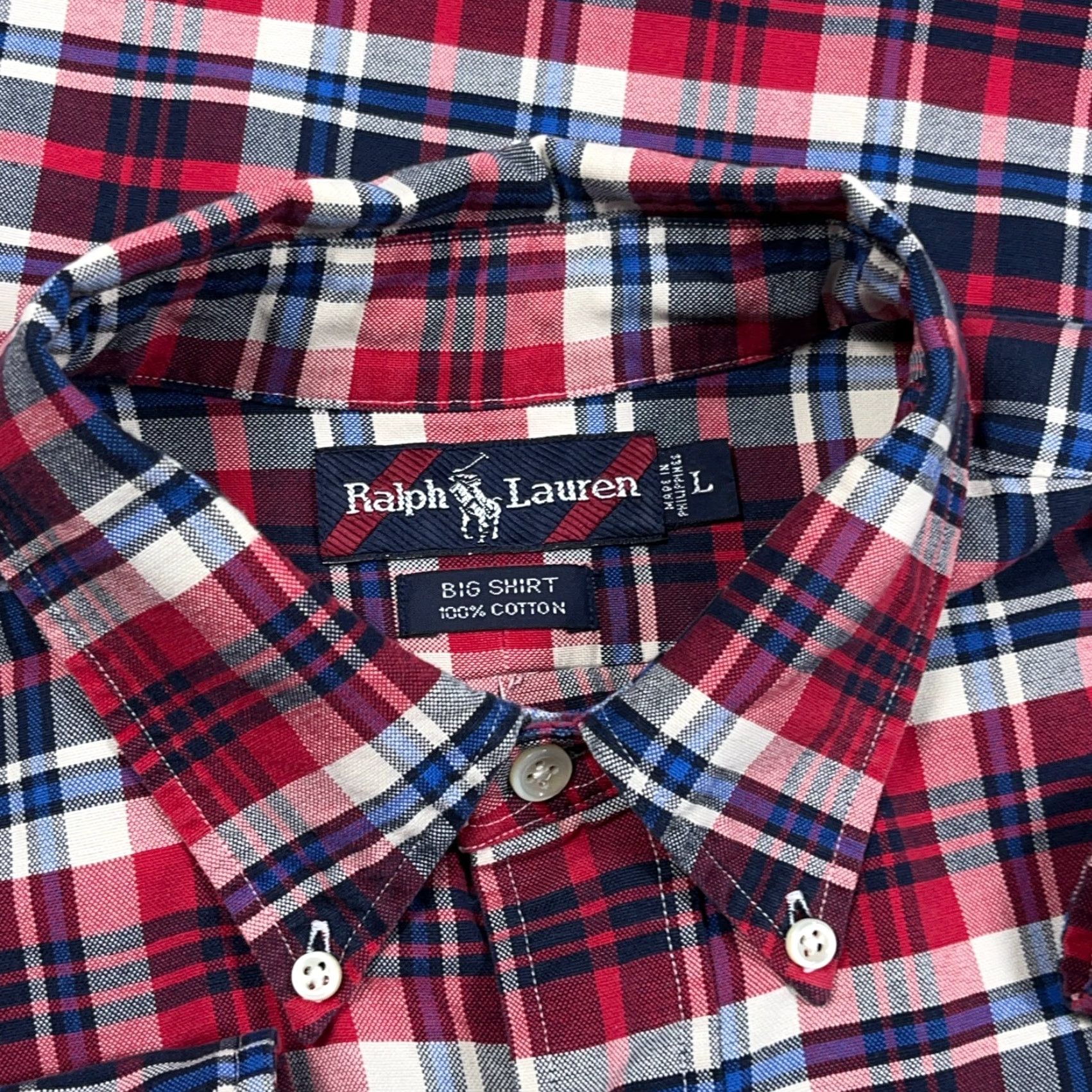 Ralph Lauren Ralph Lauren Shirt Men Large Red Blue Plaid Button Up OCBD Size US L / EU 52-54 / 3 - 4 Thumbnail