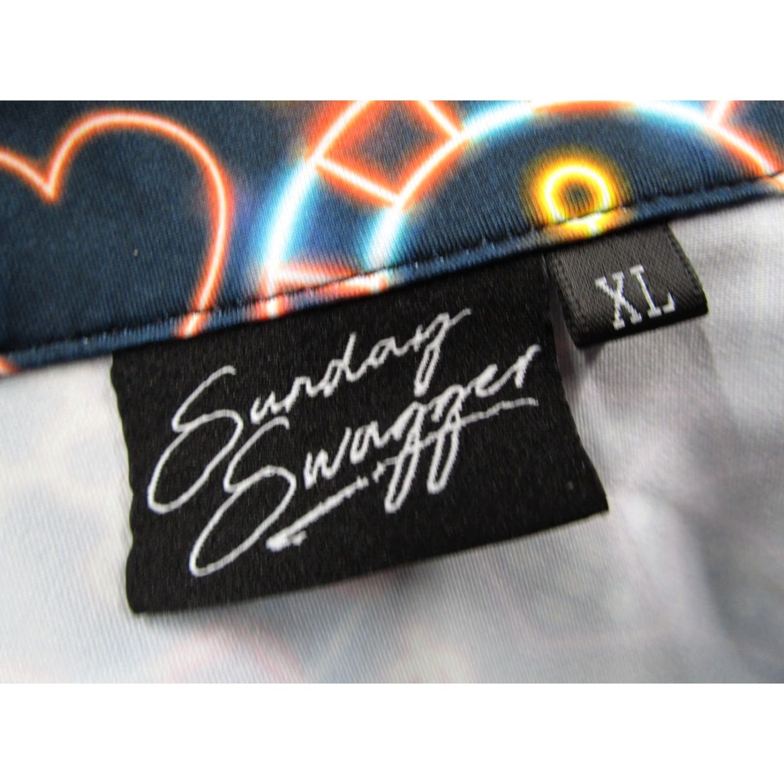 Vintage Sunday Swagger Polo Shirt Mens XL Black AOP Neon Casino Gambling Golf Print Polo Shirt Mens XL Black AOP Neon Casino Gambling Golf Print Size US XL / EU 56 / 4 - 3 Thumbnail