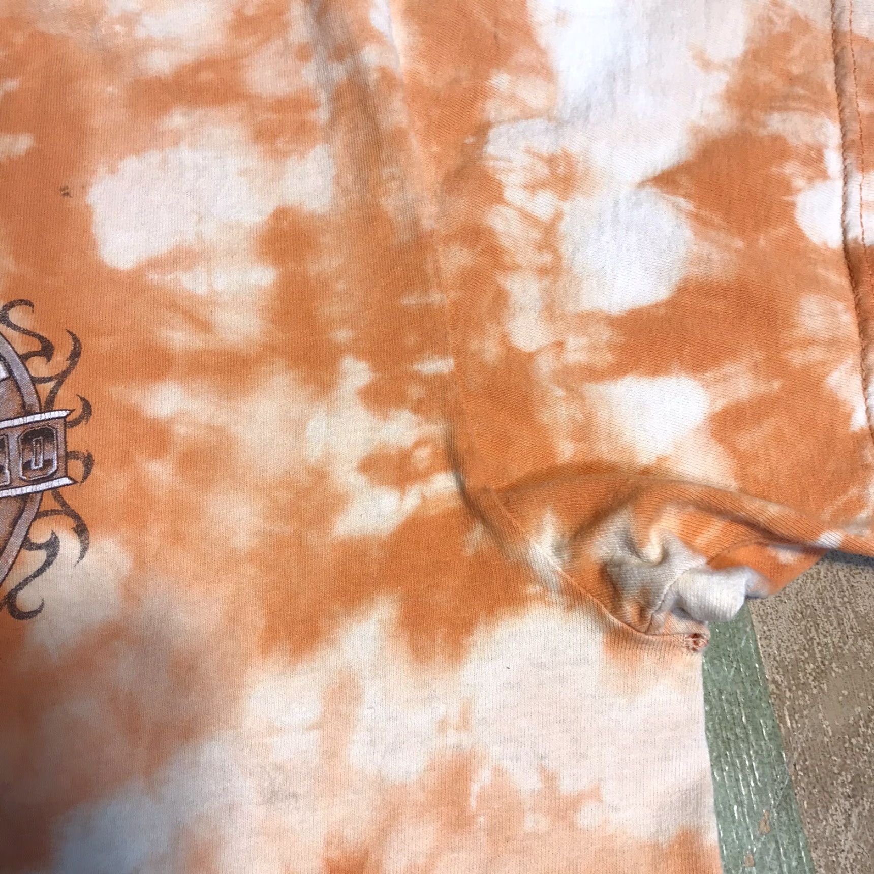 Fruit Of The Loom VINTAGE Bike To Berfest Daytona Beach 2010 Mens Tag XL T Shirt Acid Wash Orange Tie Dye Size US XL / EU 56 / 4 - 7 Thumbnail
