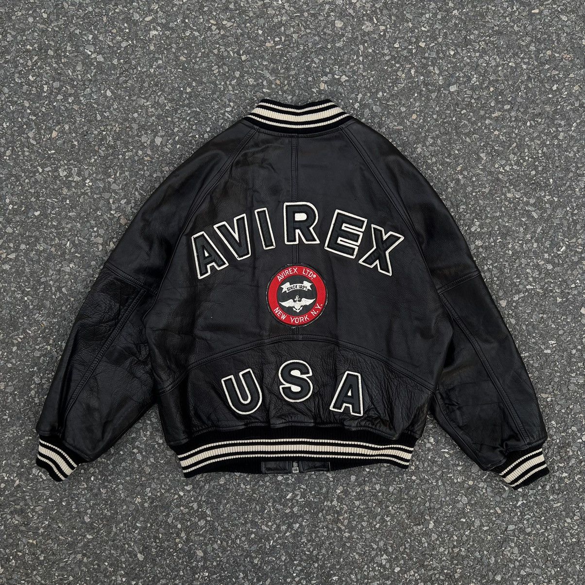 Avirex × Vintage Avirex Signature Leather Varsity Jacket Size US XS / EU 42 / 0 - 1 Thumbnail