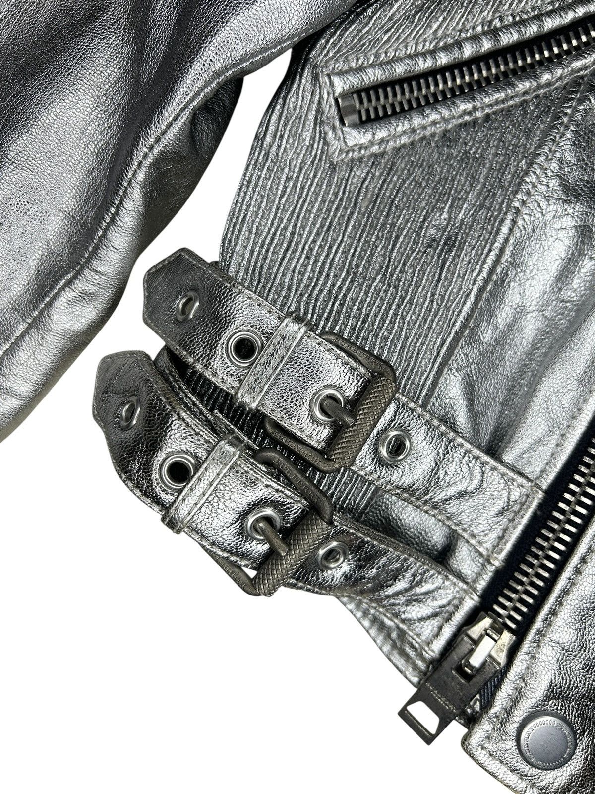 Burberry Prorsum S/S 11 Silver Quilted Moto Jacket Size M / US 6-8 / IT 42-44 - 9 Thumbnail