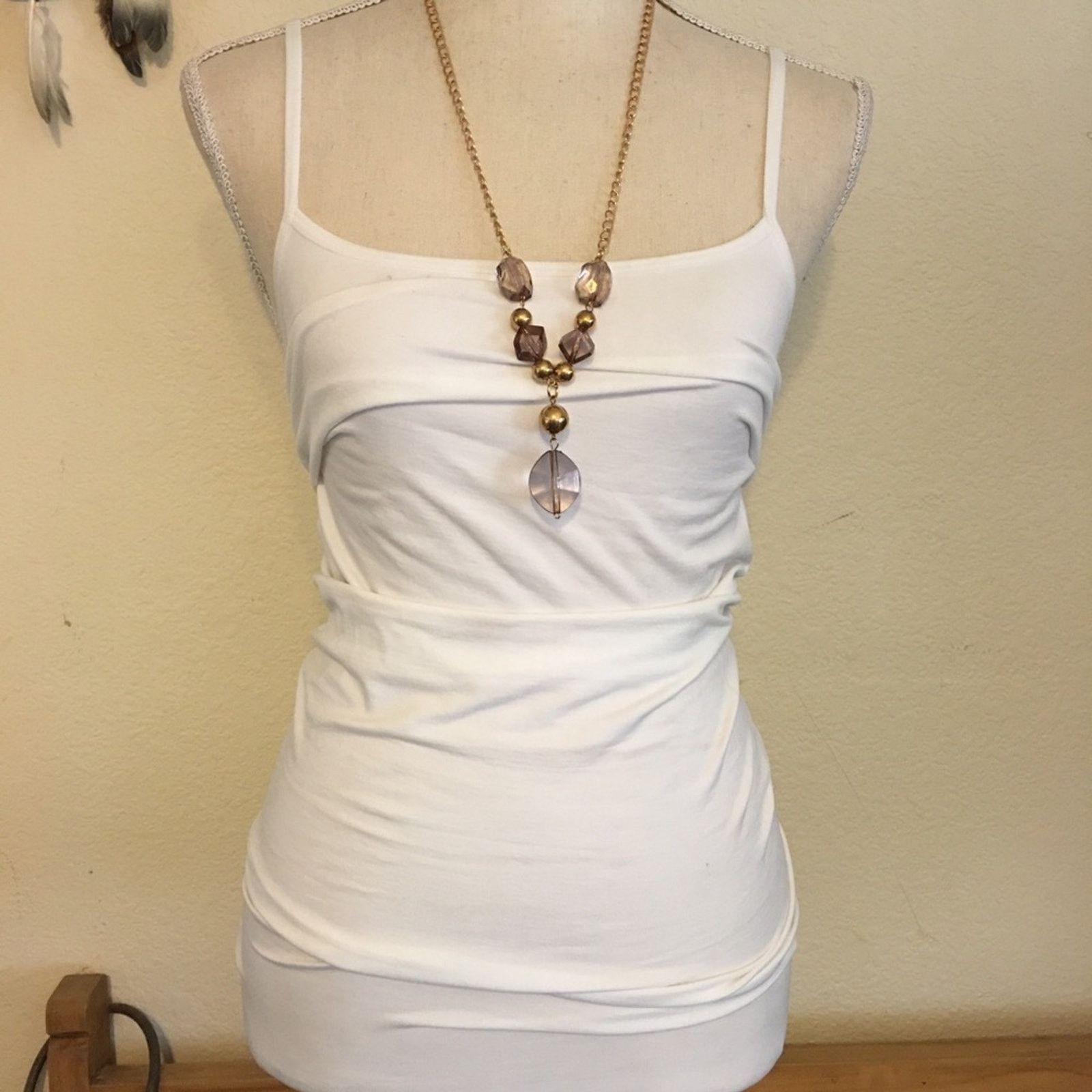 Vintage Vintage 80s faceted bead gold tone chain necklace Size ONE SIZE - 4 Thumbnail