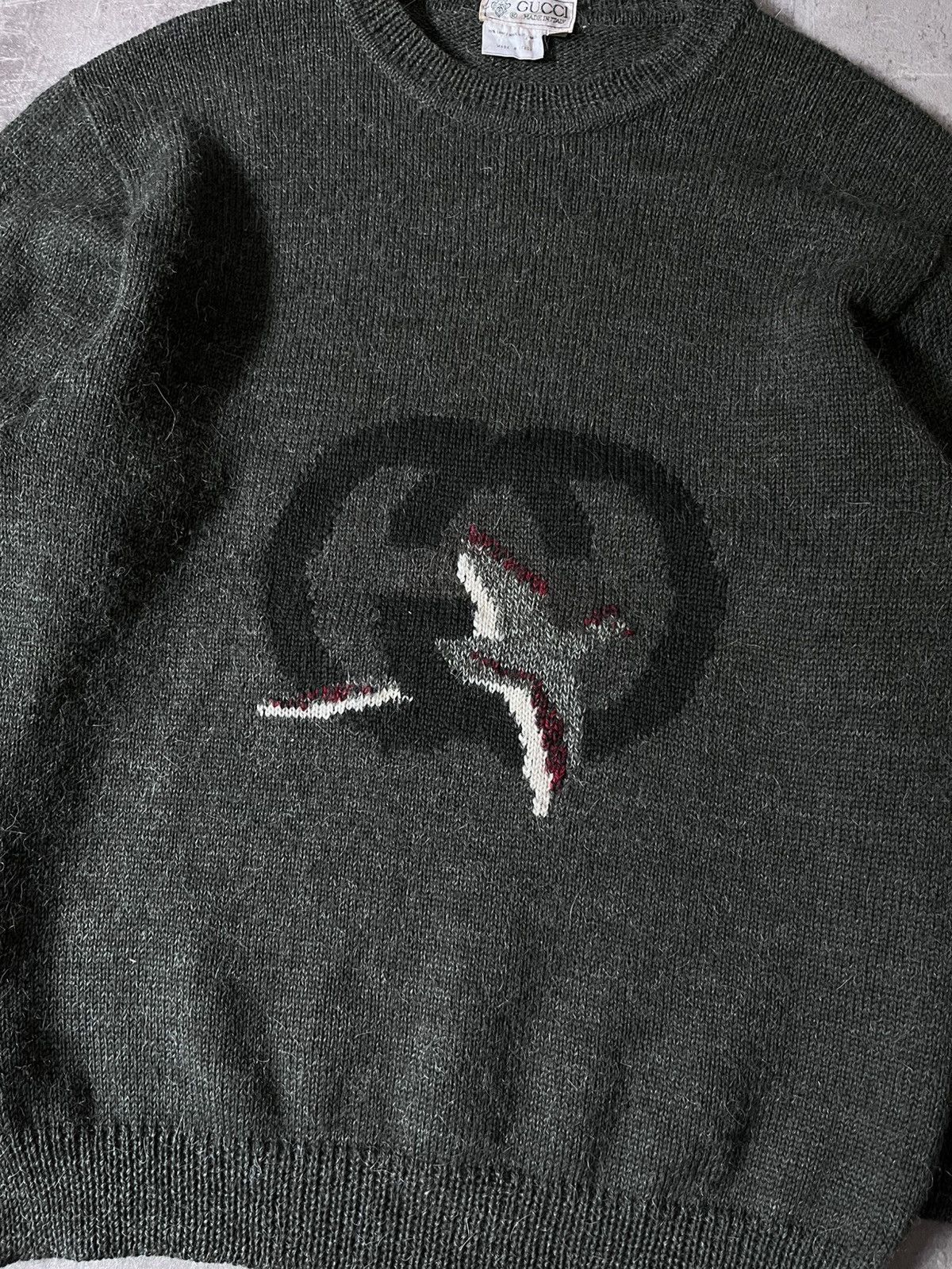 Gucci Gucci 1980s GG Logo Vintage Bird wool sweater green Size US M / EU 48-50 / 2 - 2 Thumbnail
