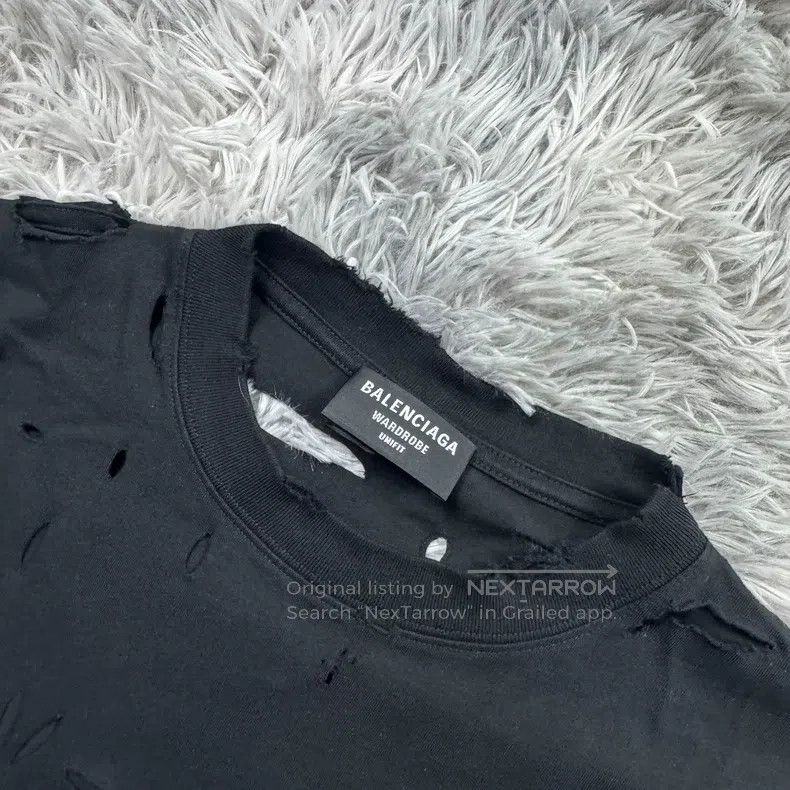 Balenciaga Balenciaga Double Hook Destruction Short Sleeve Size US XXS / EU 40 - 2 Thumbnail