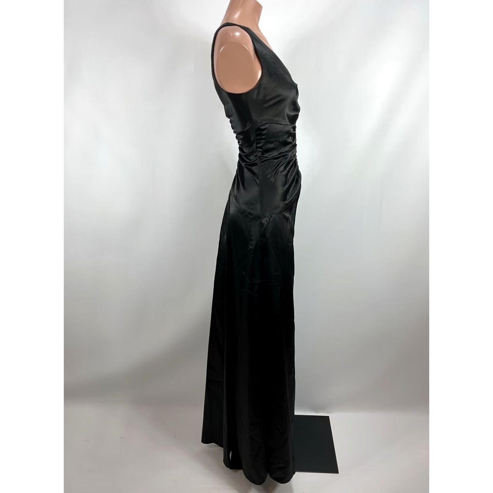 Jessica McClintock VTG Jessica McClintock Gown Ball Gown Satin Black 2 80s Evening Prom LBD Womens Size XS / US 0-2 / IT 36-38 - 6 Thumbnail