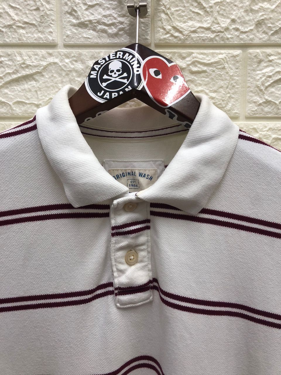 Japanese Brand vintage UNIQLO ORIGINAL WASH STRIPES POLO SHIRT Size US L / EU 52-54 / 3 - 5 Thumbnail