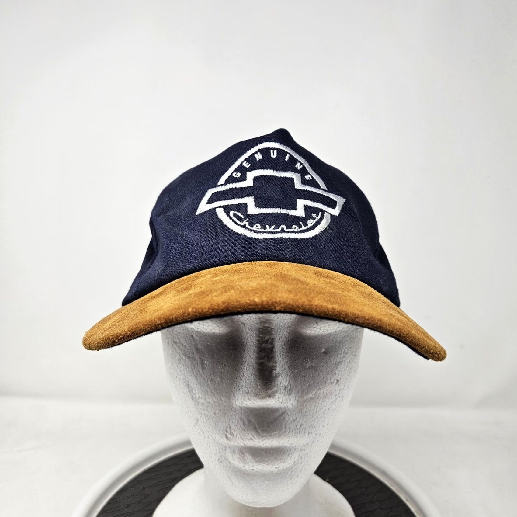 Vintage VINTAGE Chevrolet Hat Cap Snap Back Blue Brown Mens Auto Racing Throwback 90s Baseball Cap One Size Blue Adults Mens Size ONE SIZE - 2 Thumbnail