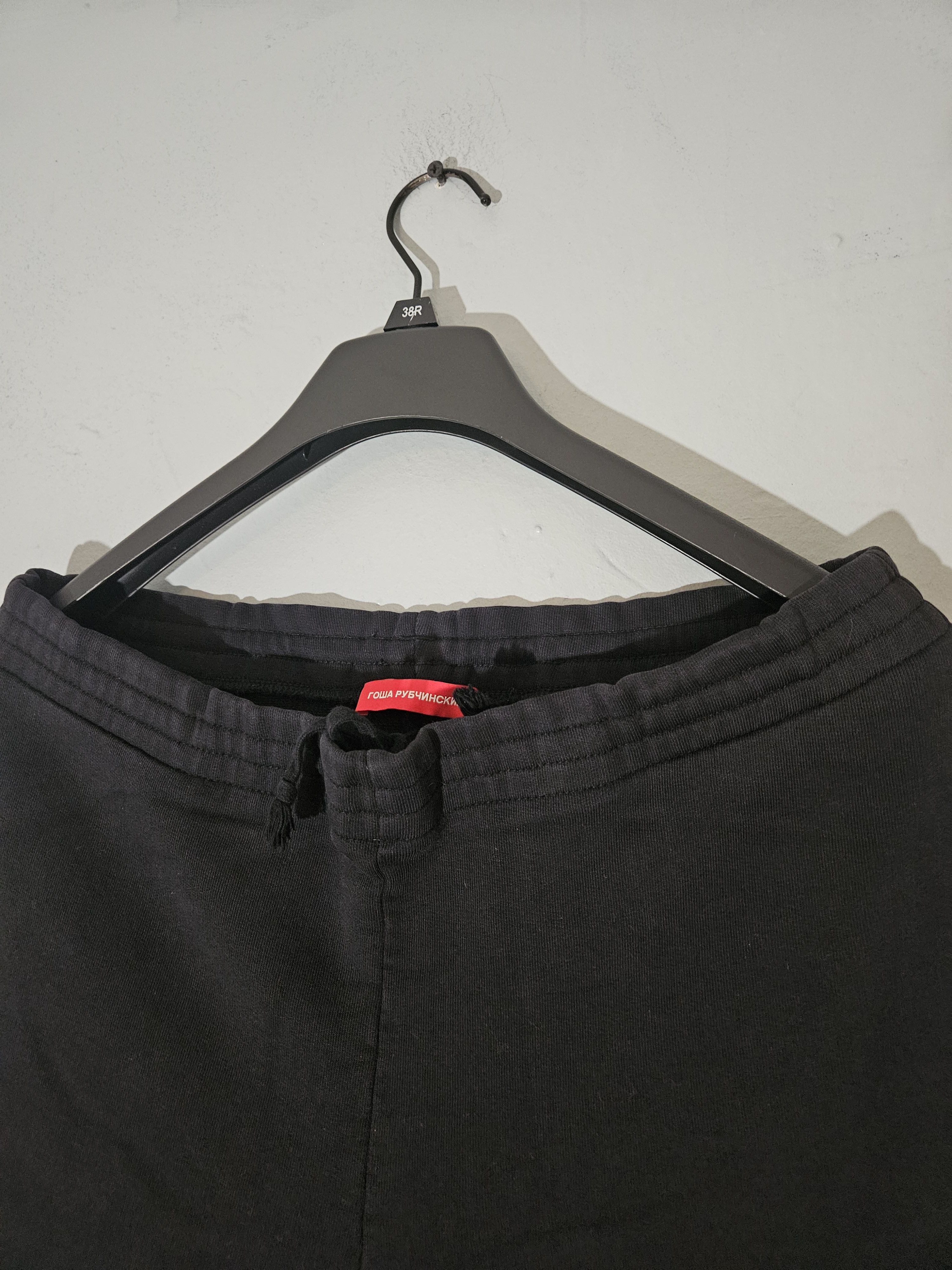 Gosha Rubchinskiy Black Red Cyrillic Logo Script Sweatpants Size US 34 / EU 50 - 3 Thumbnail