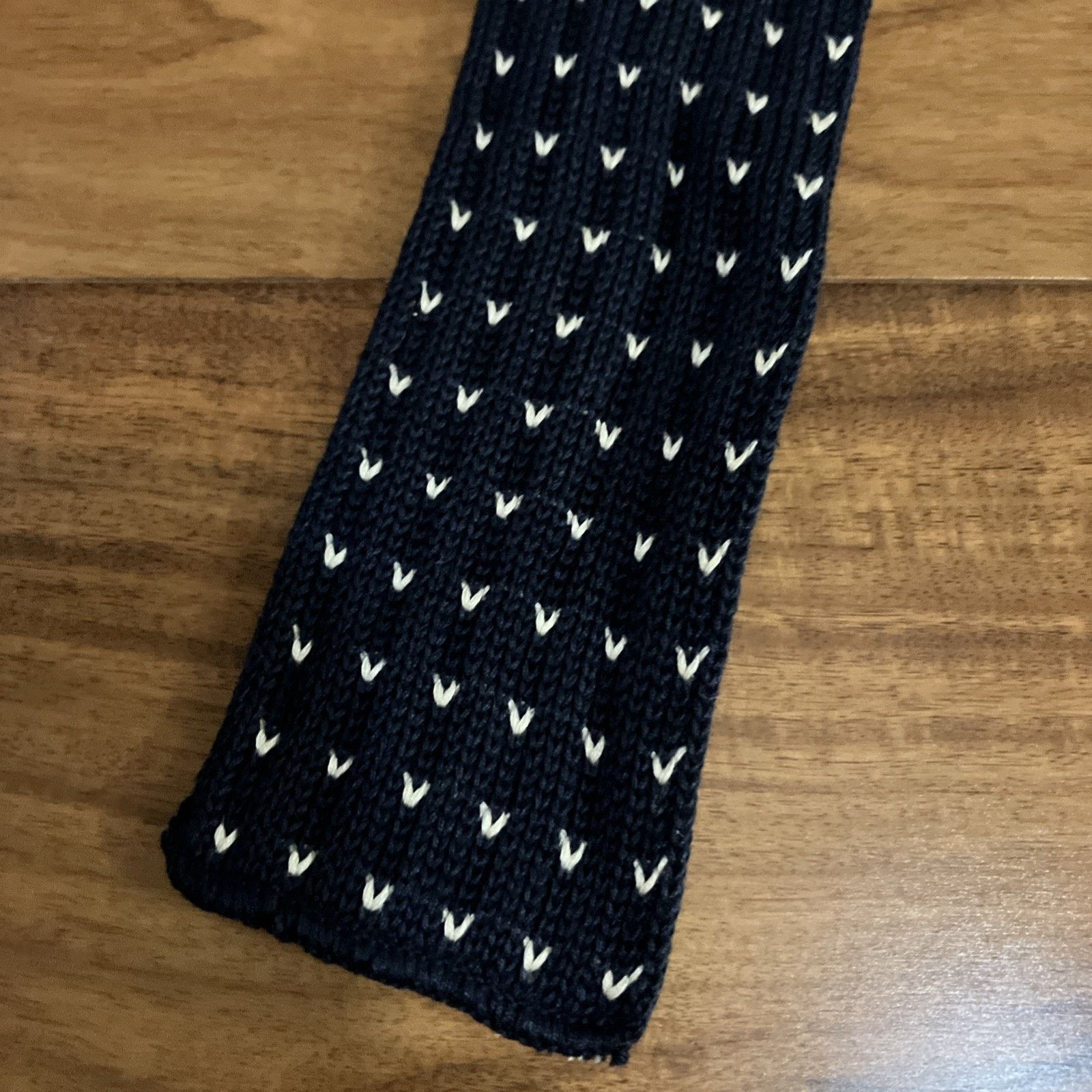 Other Vintage Rooster Square Knit End Necktie Blue Geometric 1960s Size ONE SIZE - 10 Thumbnail