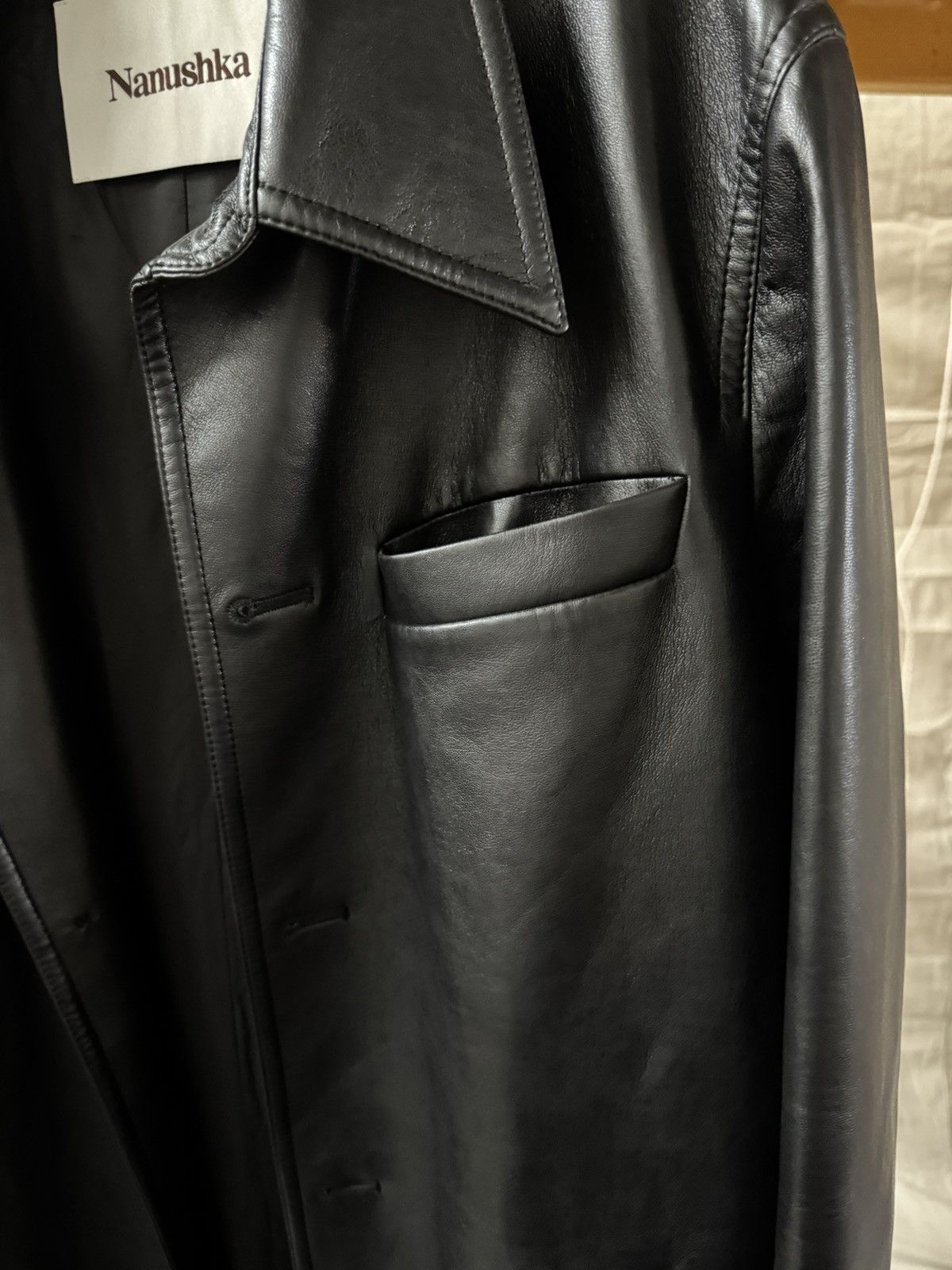 Nanushka Nanushka Black Vegan Leather Long Coat Size US M / EU 48-50 / 2 - 11 Thumbnail