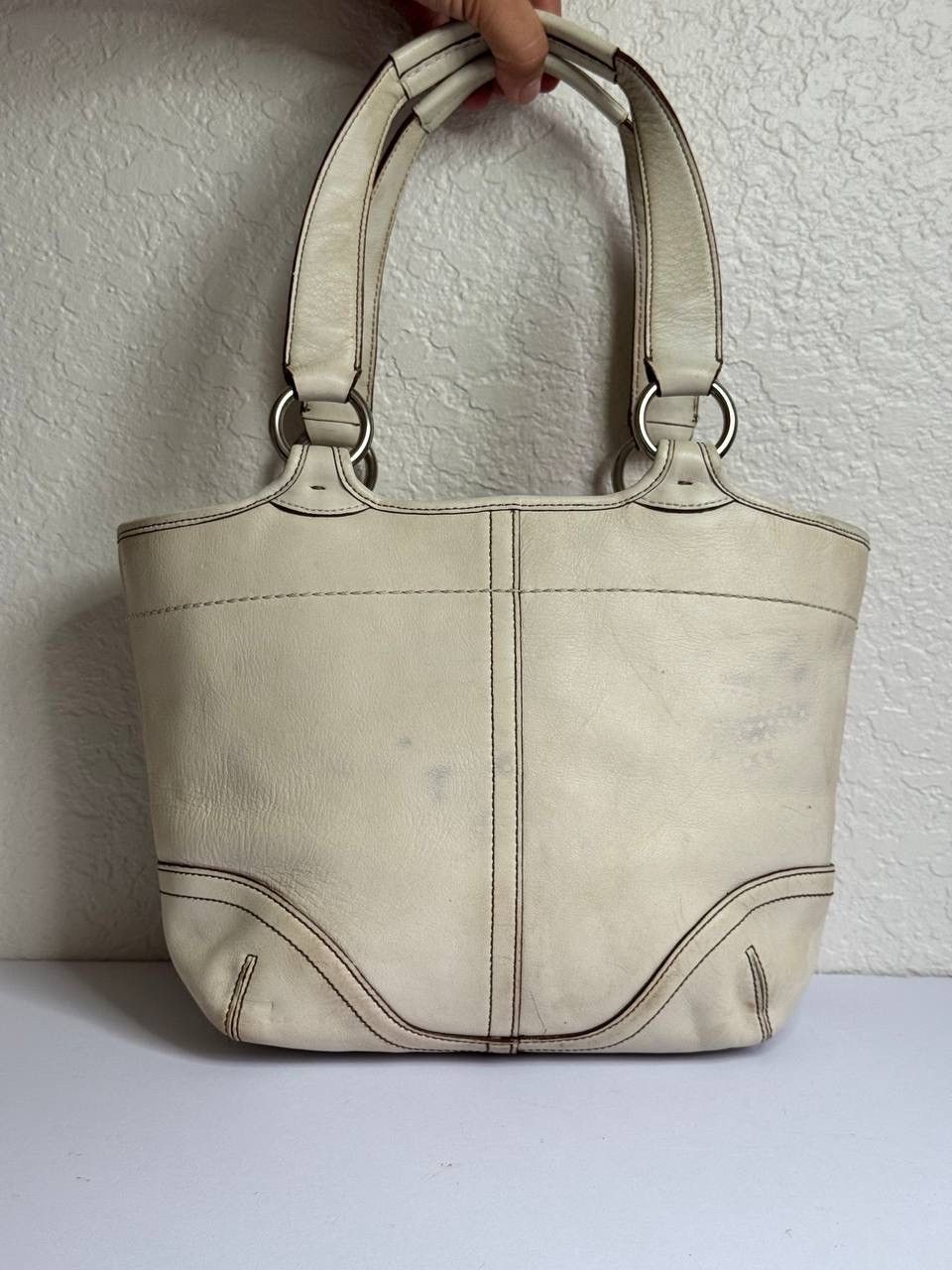 Coach Coach Y2K SoHo Buckle Flap White/Cream Leather Tote Size ONE SIZE - 2 Thumbnail