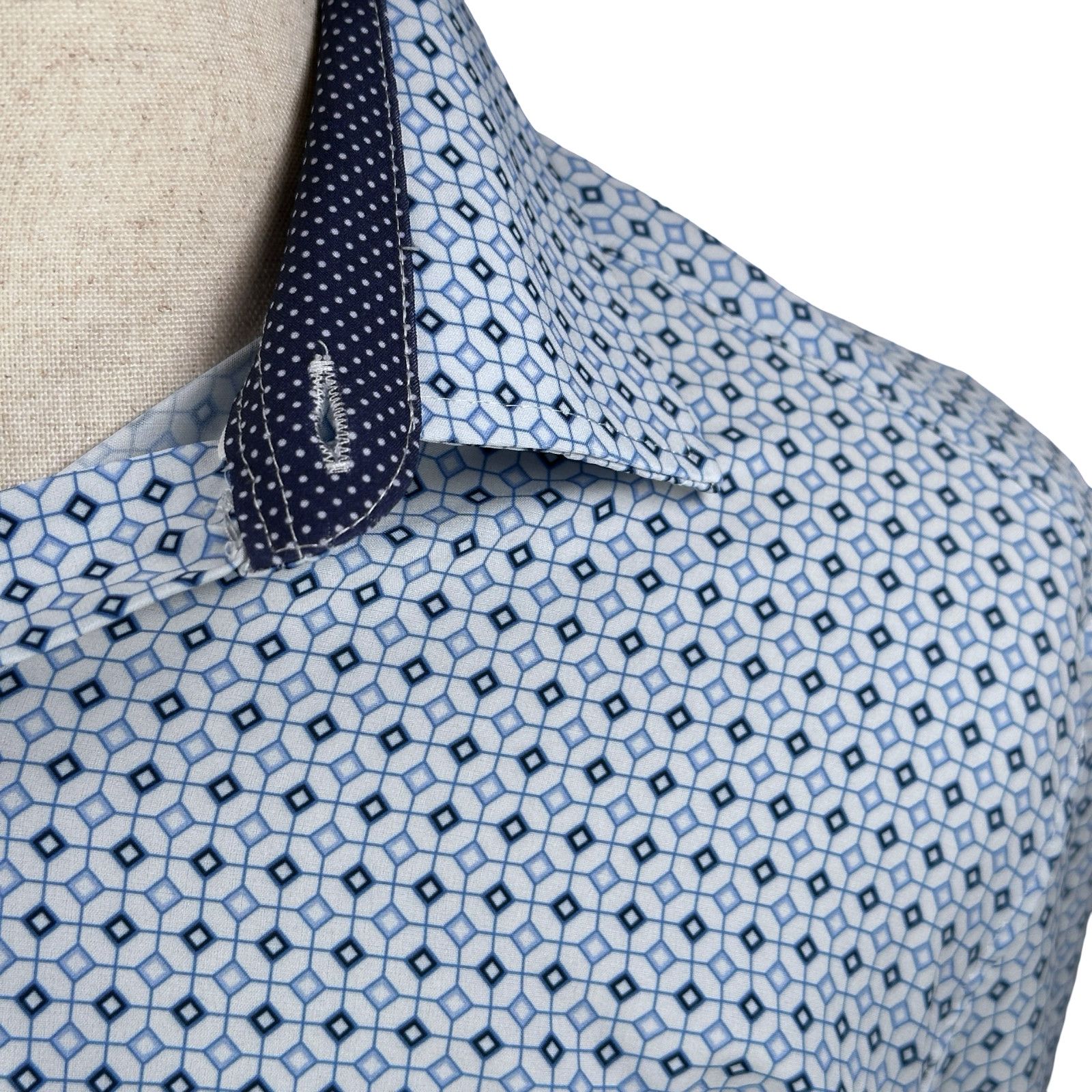 Other WRK Dress Shirt Men’s 15.5 White Geometric Print Slim Fit Size US M / EU 48-50 / 2 - 3 Thumbnail