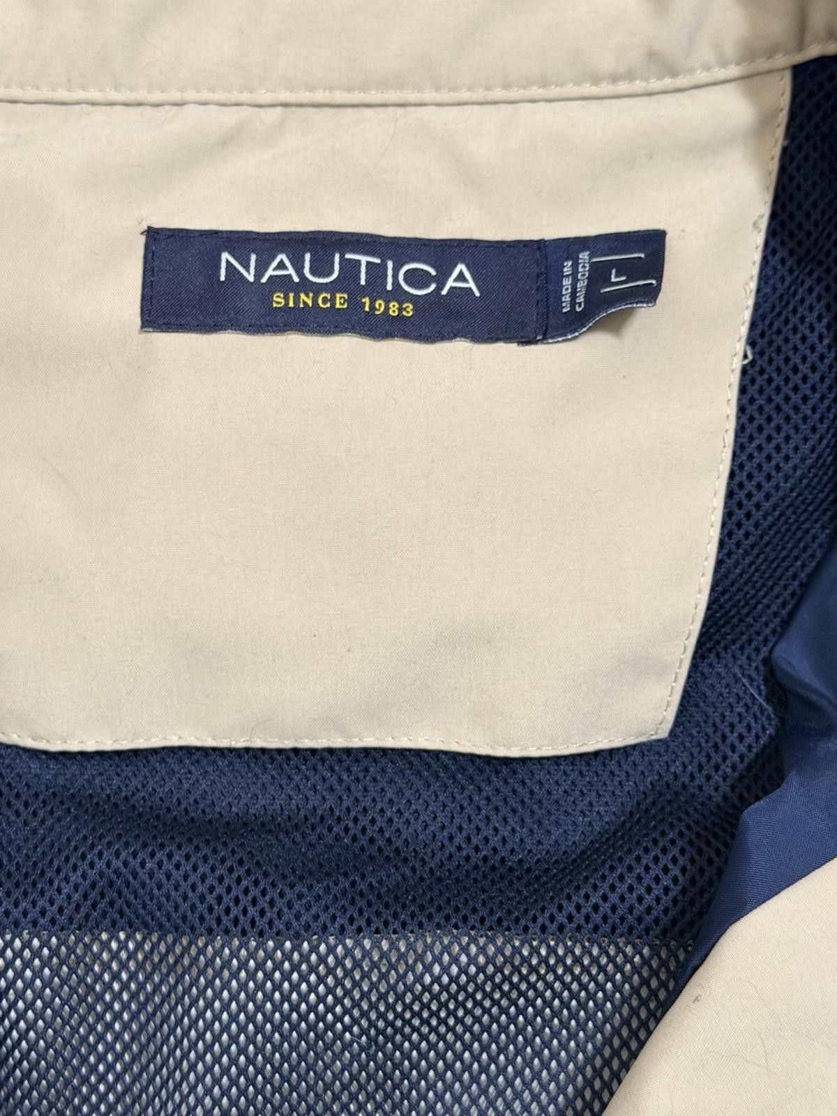 Nautica Nautica Lightweight Zip-Up Jacket – Beige / Tan Windbreaker Size US L / EU 52-54 / 3 - 2 Thumbnail