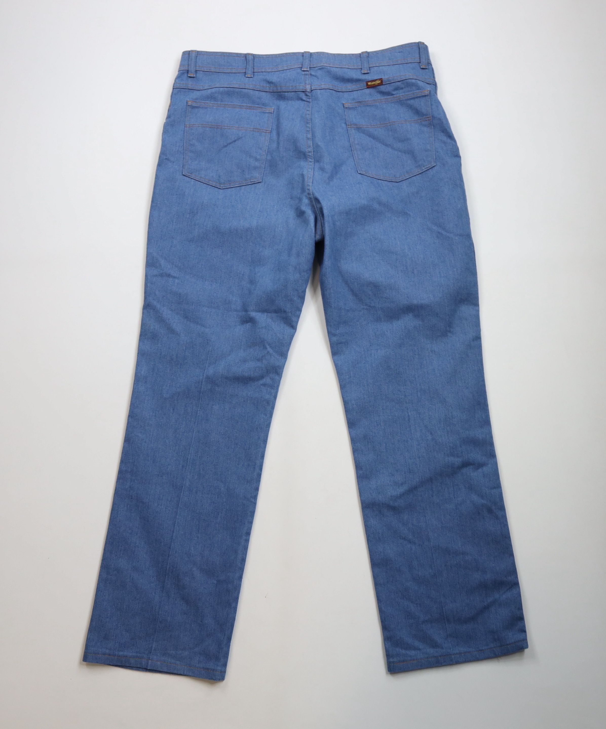 Vintage × Wrangler Vintage 90s Wrangler Faded Flared Wide Leg Denim Jeans Blue Size US 40 / EU 56 - 9 Thumbnail