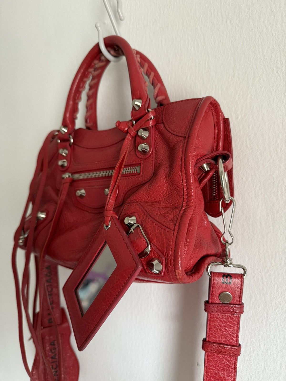 Balenciaga Balenciaga Classic Mini City Red lambskin Shoulder bag Size ONE SIZE - 5 Thumbnail